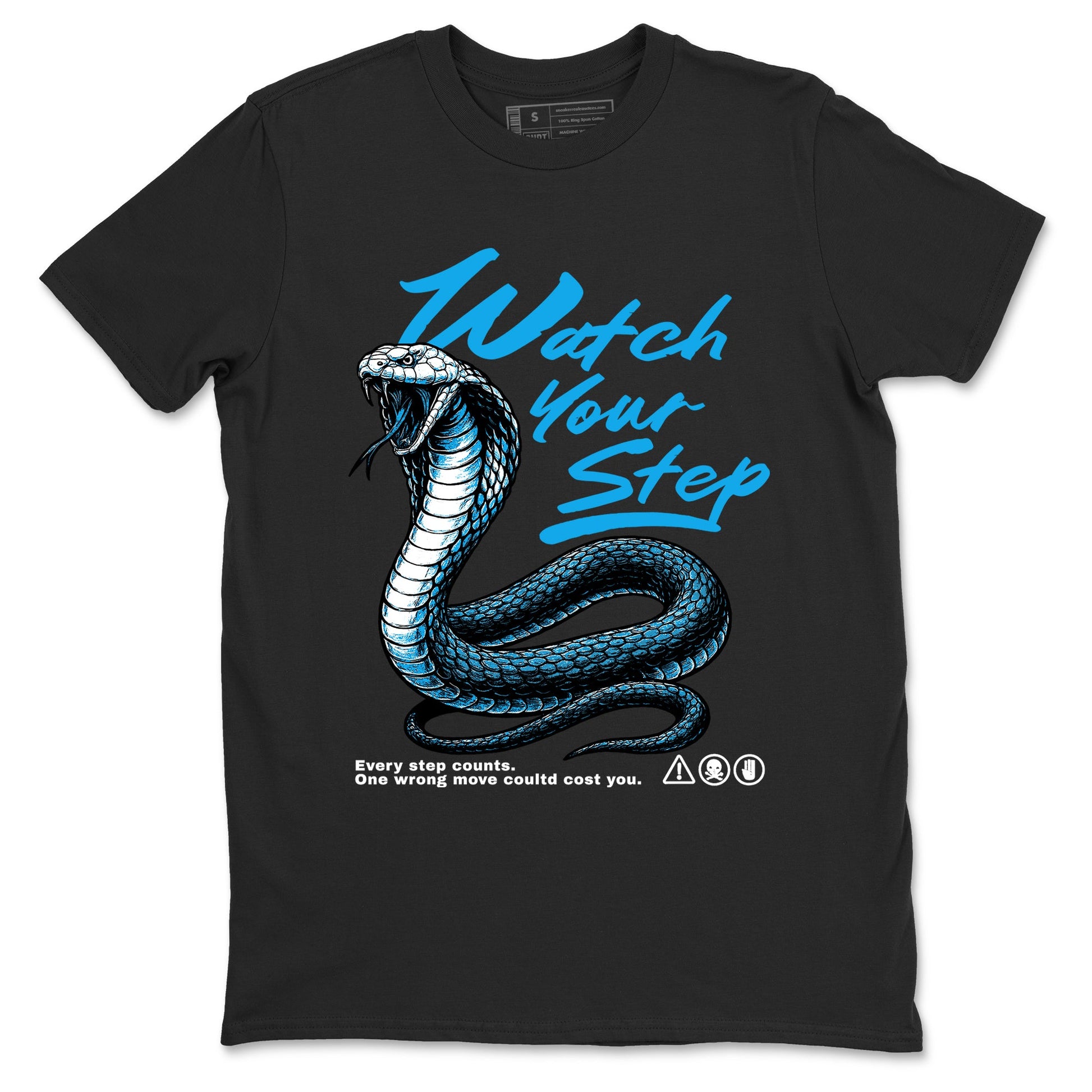 1s UNC Reimagined shirts to match jordans Watch Your Step sneaker match tees AJ1 Retro High OG UNC Reimagined match shoes to clothes SNRT Sneaker Tees unisex cotton Black 2 shirts