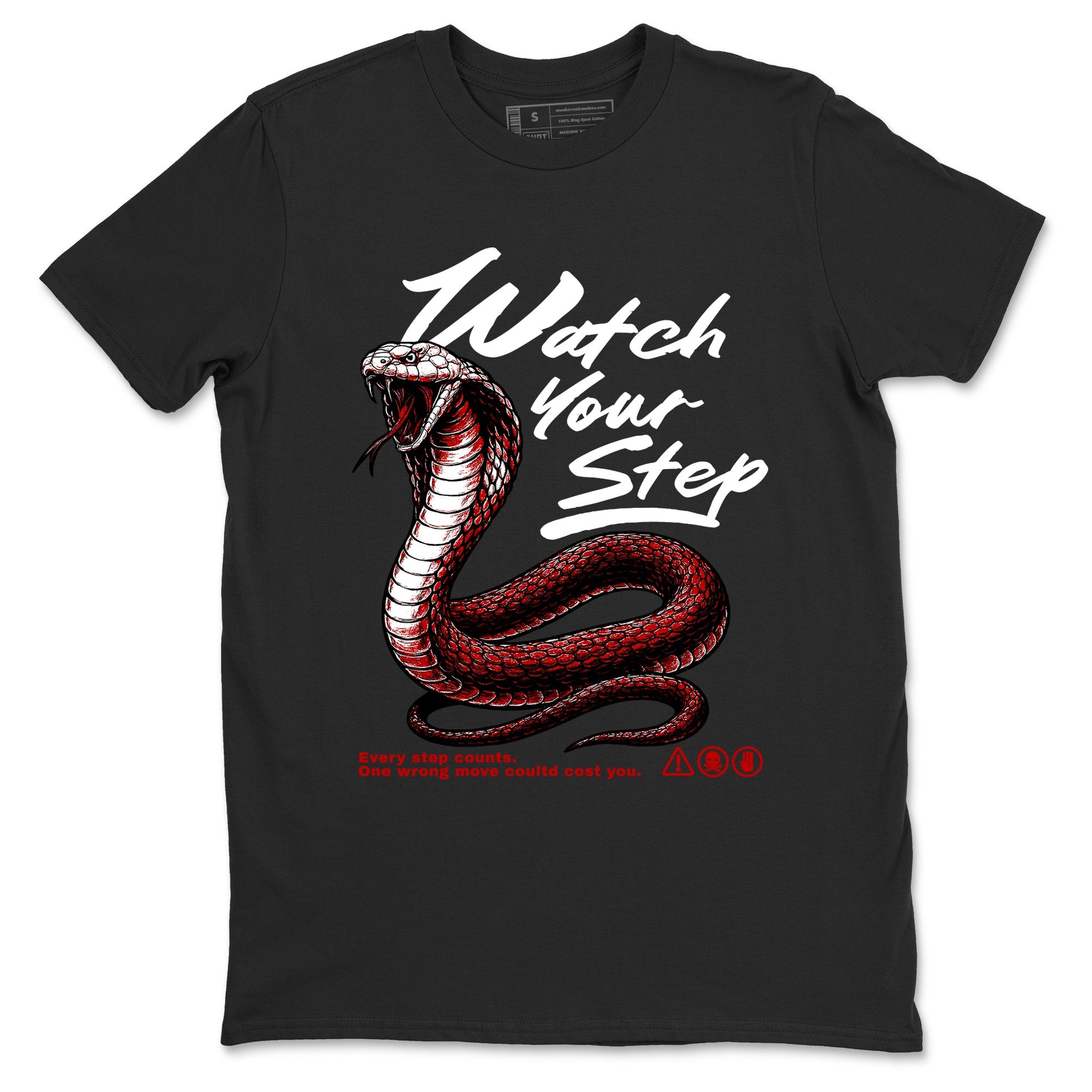 11s Bred shirts to match jordans Watch Your Step sneaker match tees Air Jordan 11 Retro Bred match shoes to clothes SNRT Sneaker Tees unisex cotton Black 2 shirts
