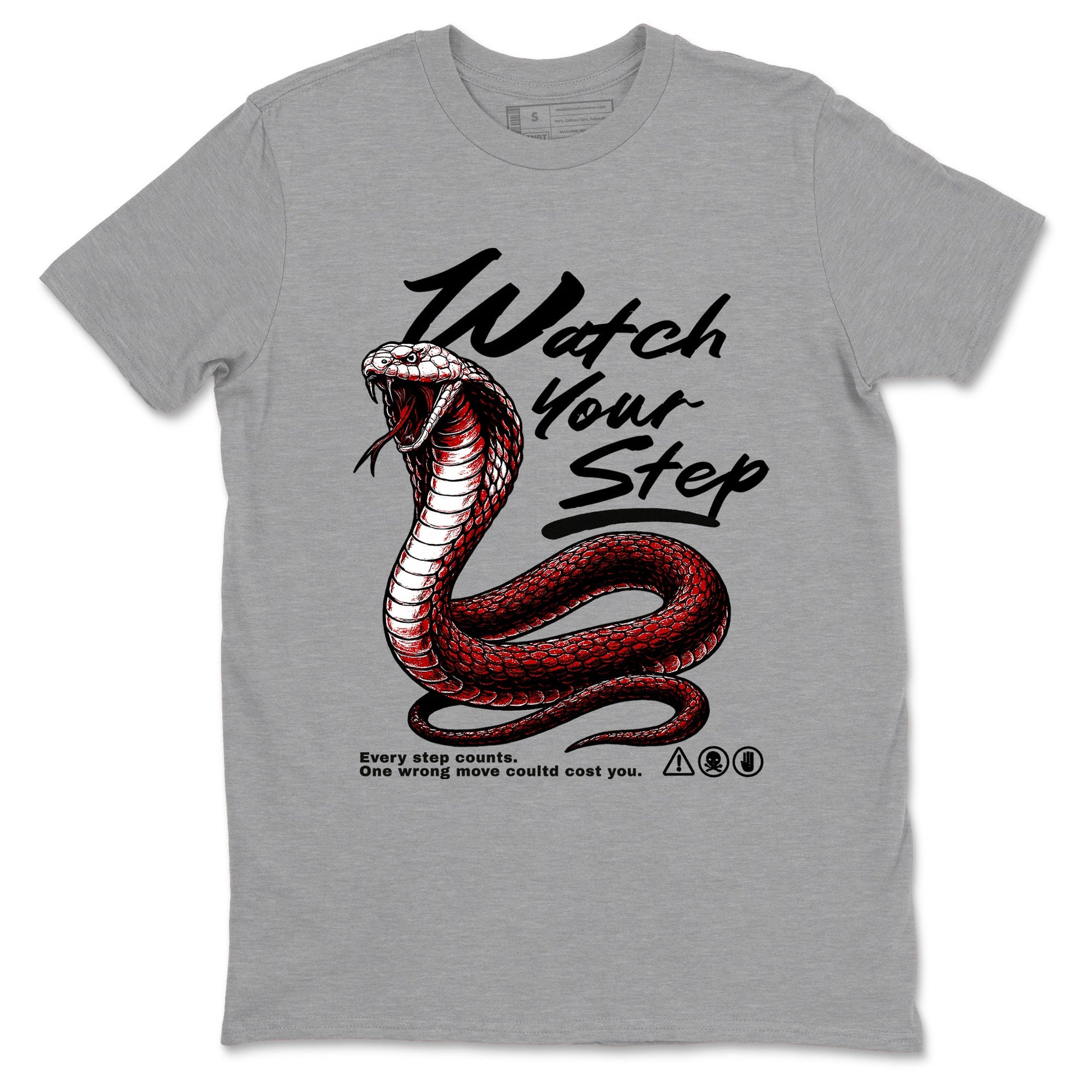 11s Bred shirts to match jordans Watch Your Step sneaker match tees Air Jordan 11 Retro Bred match shoes to clothes SNRT Sneaker Tees unisex cotton Heather Grey 2 shirts