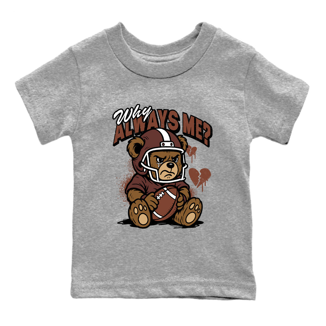Sneaker match tees – Sneaker Tees To Match Dunk Low Football Shoes – Why Always Me Kids T-Shirt Heather Grey 2