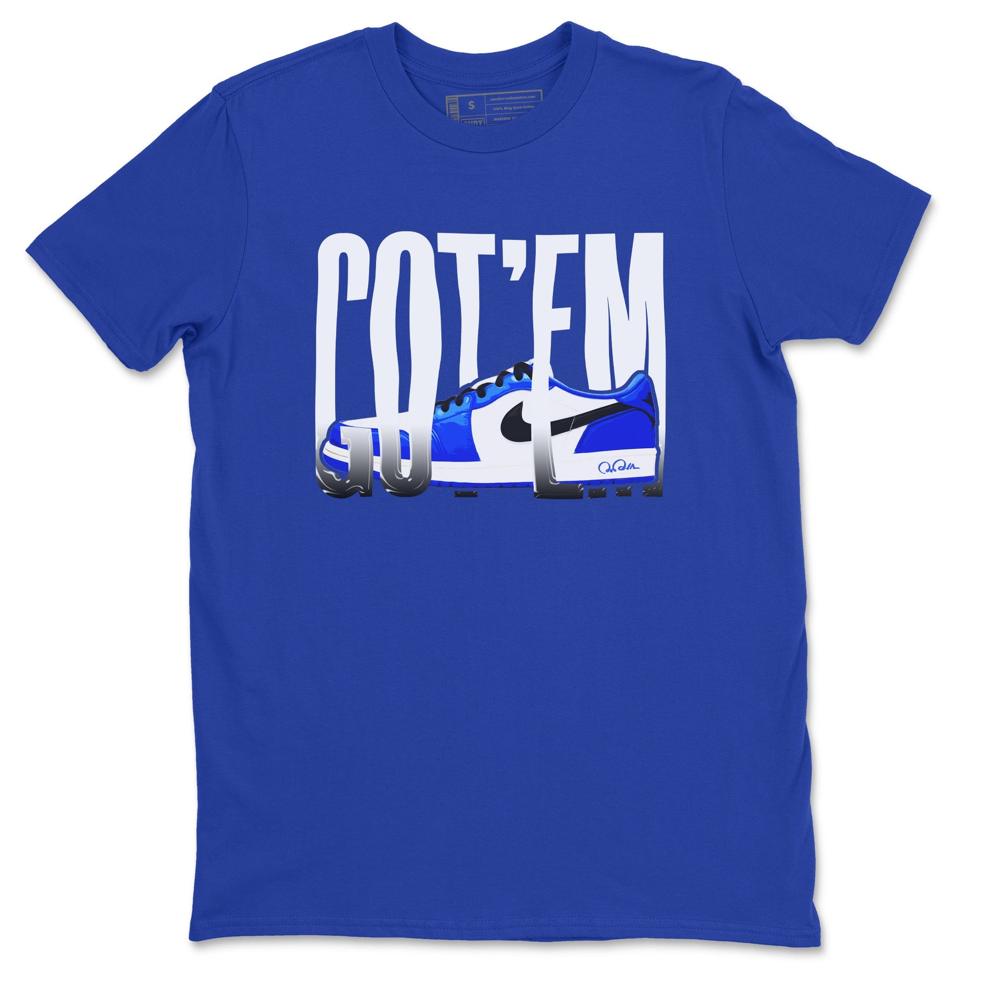 AJ1 Game Royal shirt to match jordans Wiggling Gotem sneaker tees Air Jordan 1 Game Royal SNRT Sneaker Release Tees unisex cotton Royal Blue 2 crew neck shirt