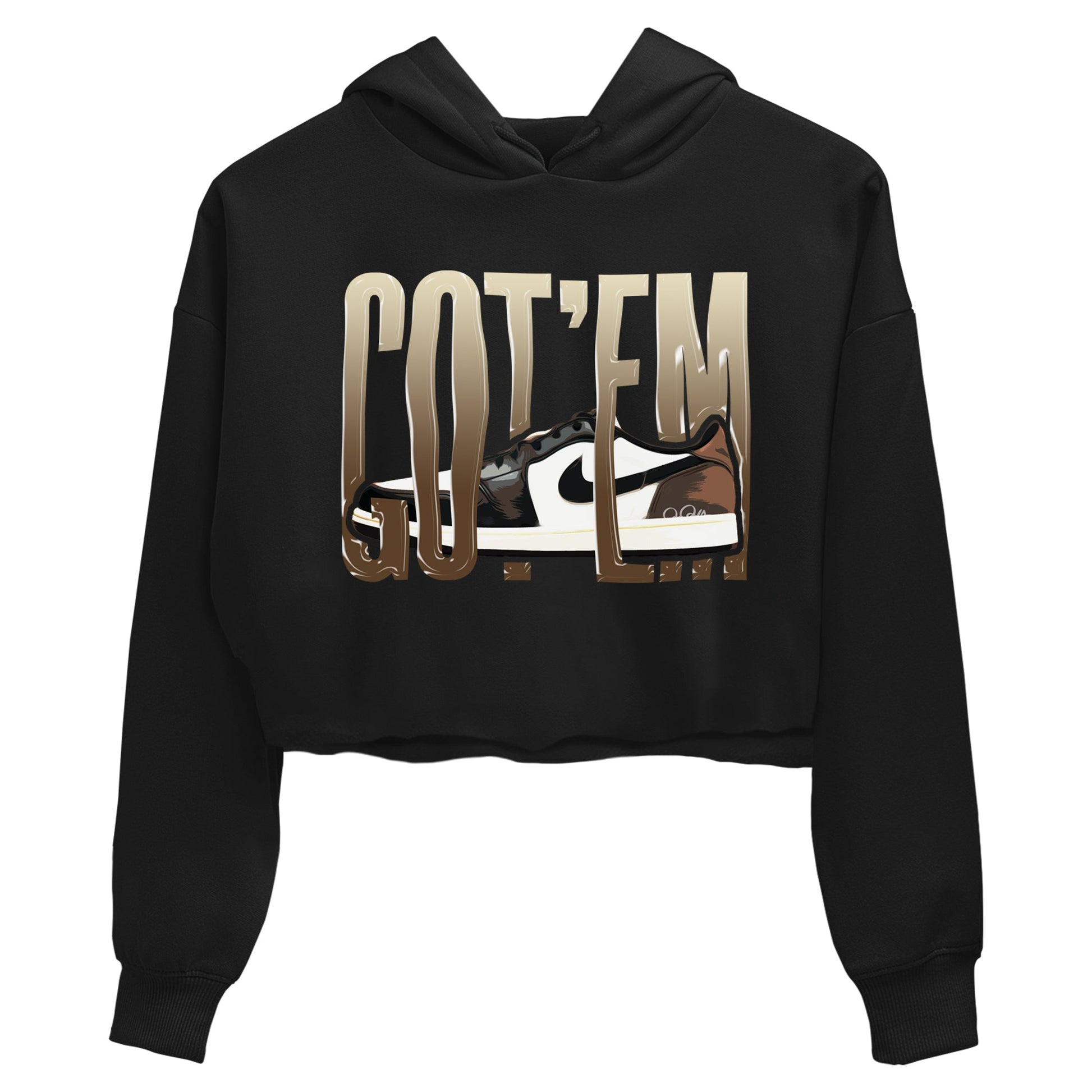 1s Low OG Mocha shirts to match jordans Wiggling Gotem sneaker match tees Air Jordan 1 Mocha match shoes to clothes SNRT Sneaker Tees unisex cotton Black 2 crop tee