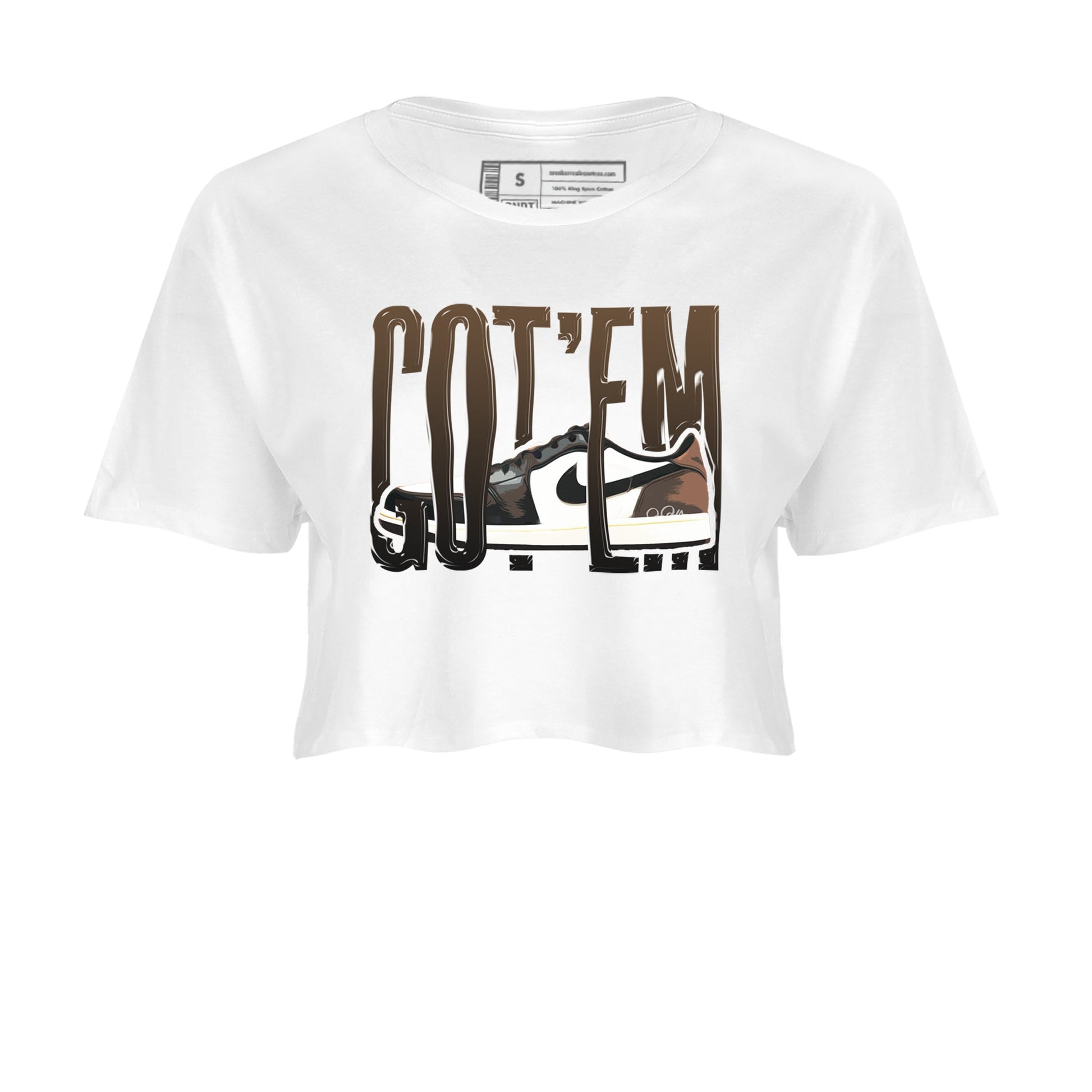 1s Low OG Mocha shirts to match jordans Wiggling Gotem sneaker match tees Air Jordan 1 Mocha match shoes to clothes SNRT Sneaker Tees unisex cotton White 2 crop tee