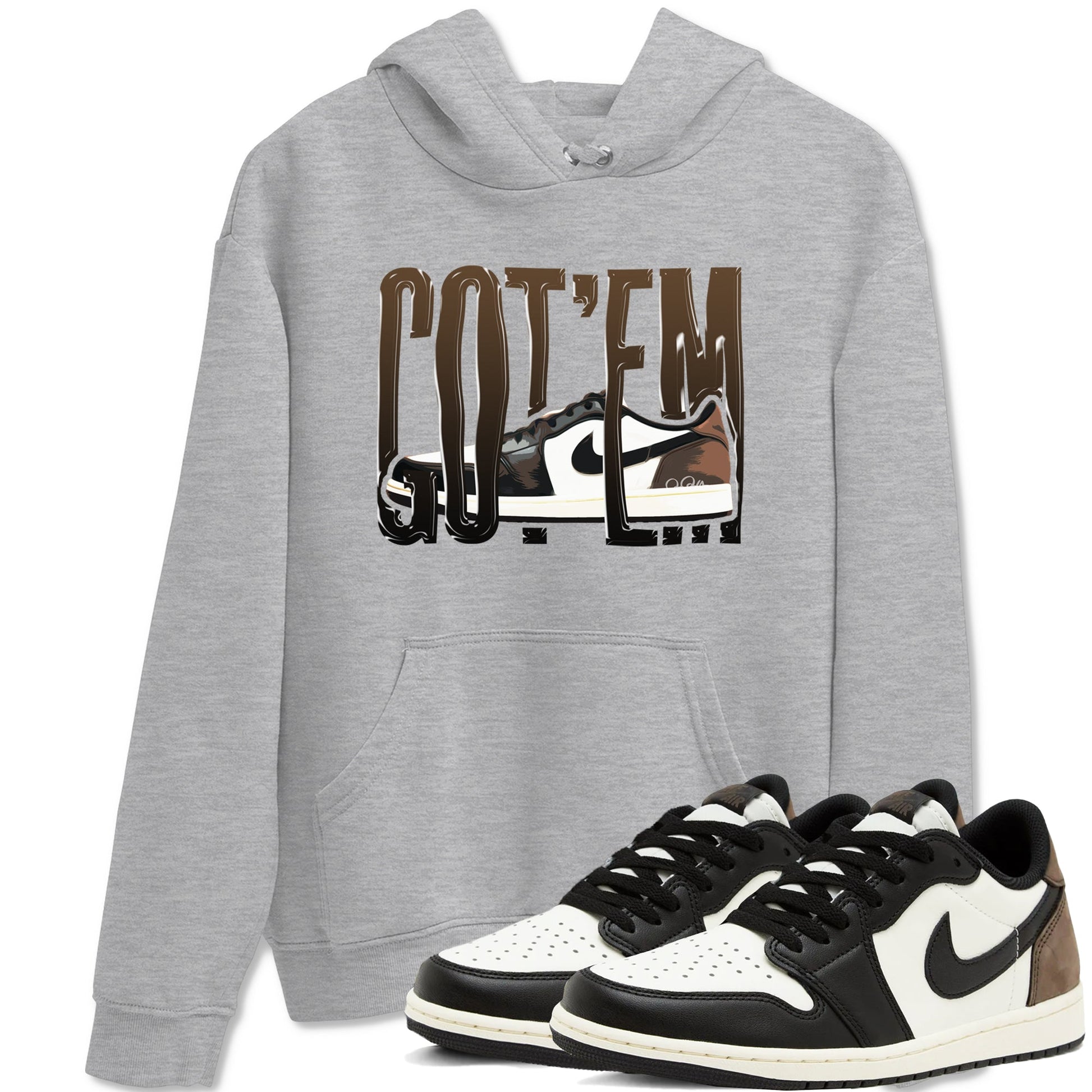 1s Low OG Mocha shirts to match jordans Wiggling Gotem sneaker match tees Air Jordan 1 Mocha match shoes to clothes SNRT Sneaker Tees unisex cotton Heather Grey 1 shirts