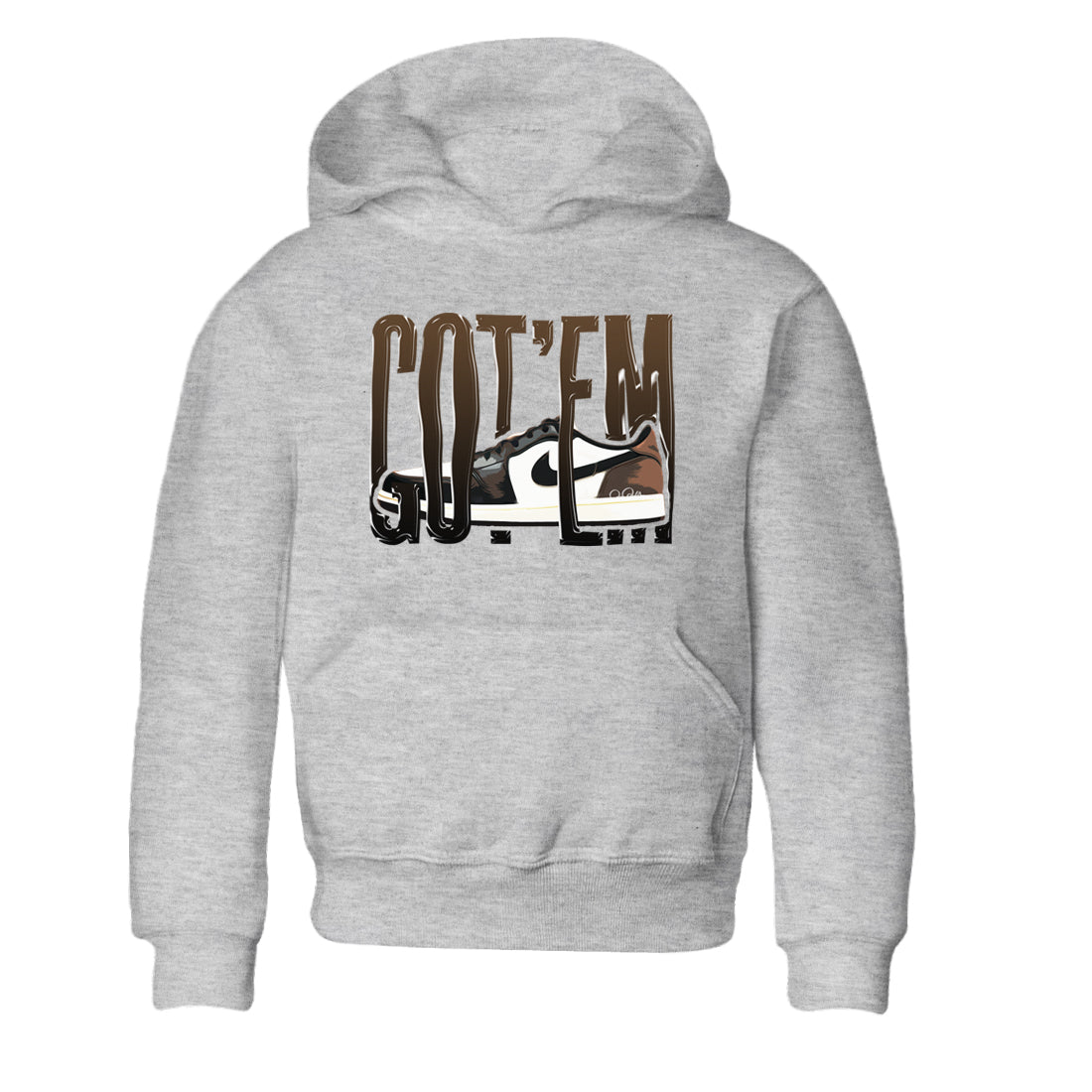1s Low OG Mocha shirts to match jordans Wiggling Gotem sneaker match tees Air Jordan 1 Mocha match shoes to clothes SNRT Sneaker Tees Youth Baby Heather Grey 2 tee