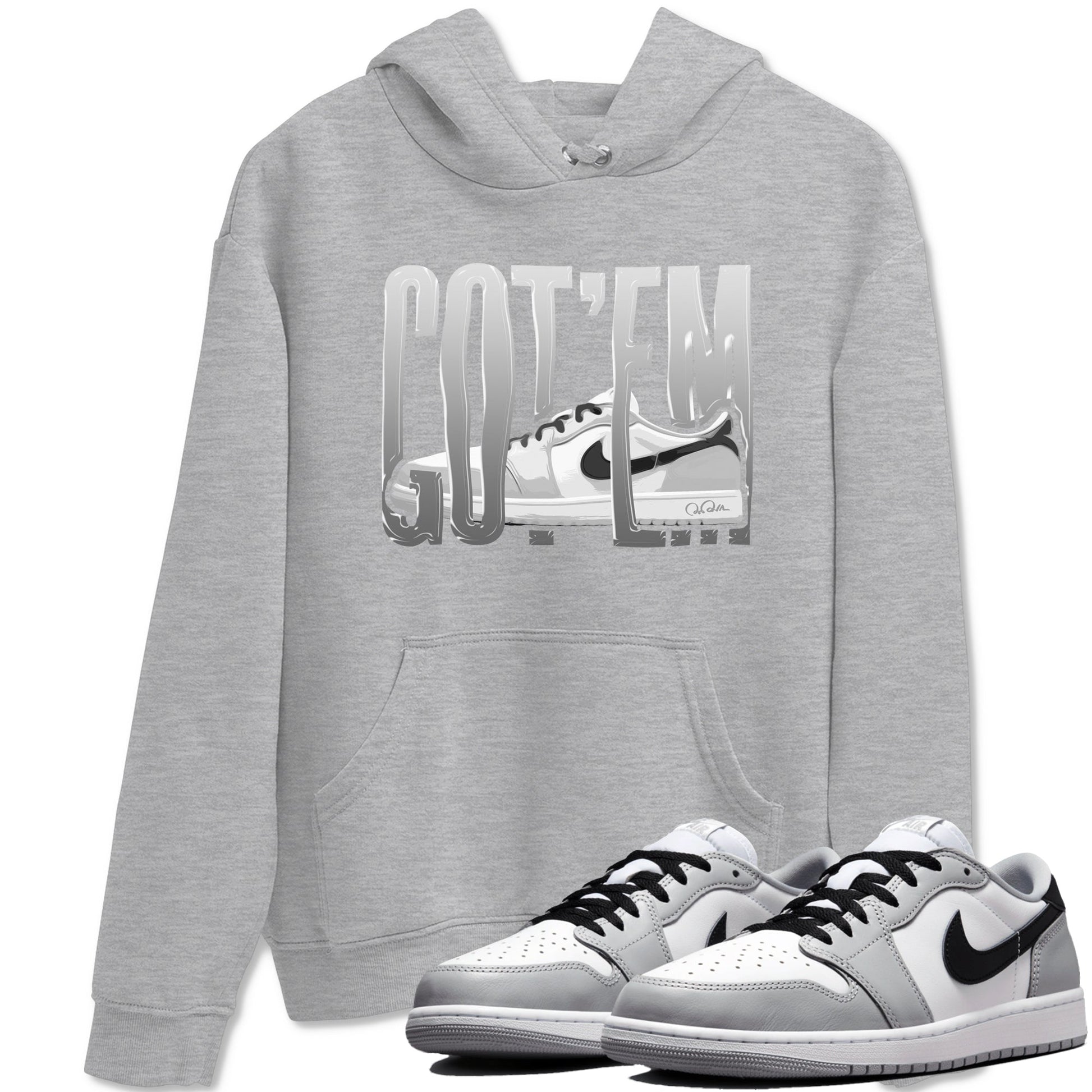 1s Wolf Grey shirts to match jordans Wiggling Gotem sneaker match tees Air Jordan 1 Wolf Grey SNRT Sneaker Tees streetwear brand Heather Grey 1 unisex cotton tee