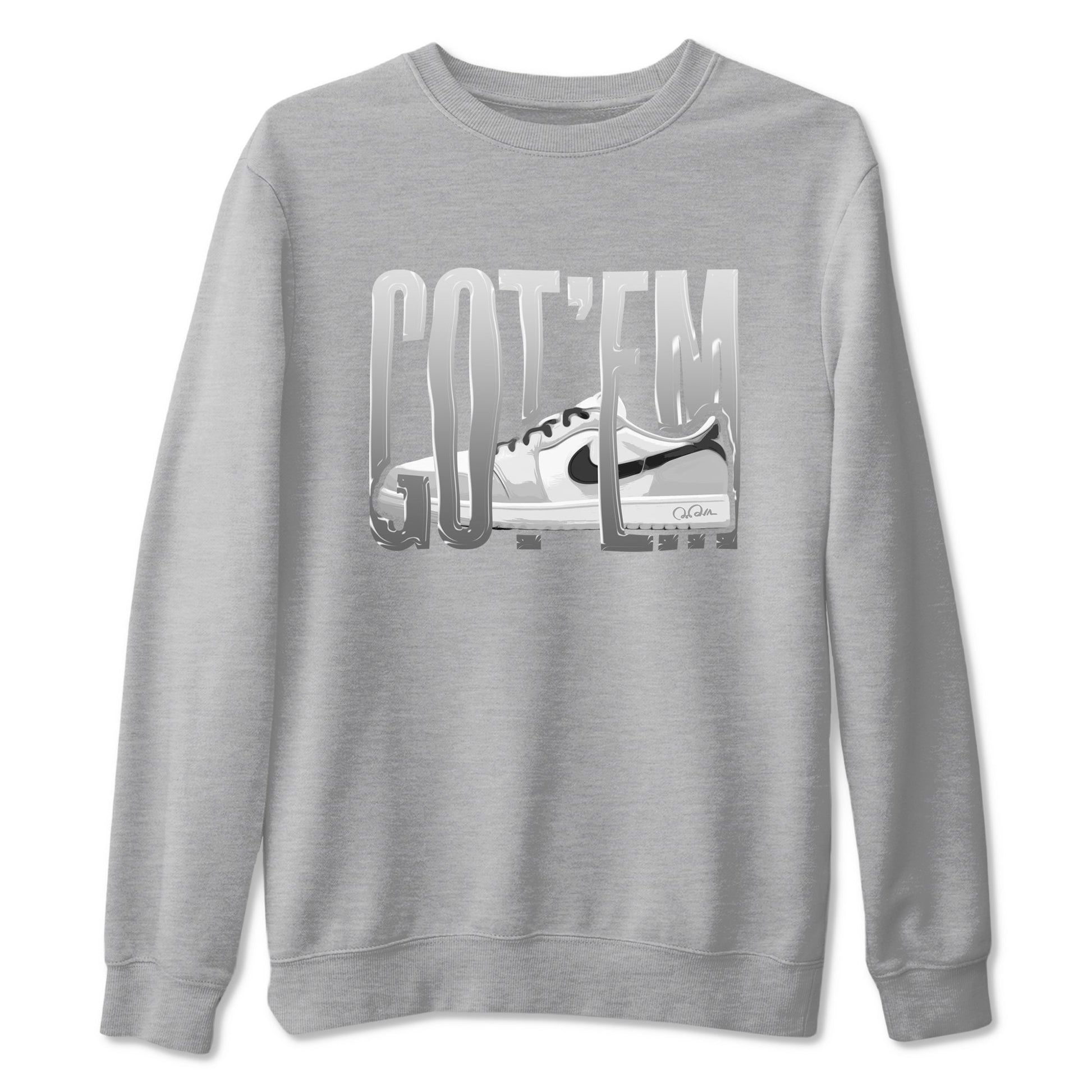 1s Wolf Grey shirts to match jordans Wiggling Gotem sneaker match tees Air Jordan 1 Wolf Grey SNRT Sneaker Tees streetwear brand Heather Grey 2 unisex cotton tee