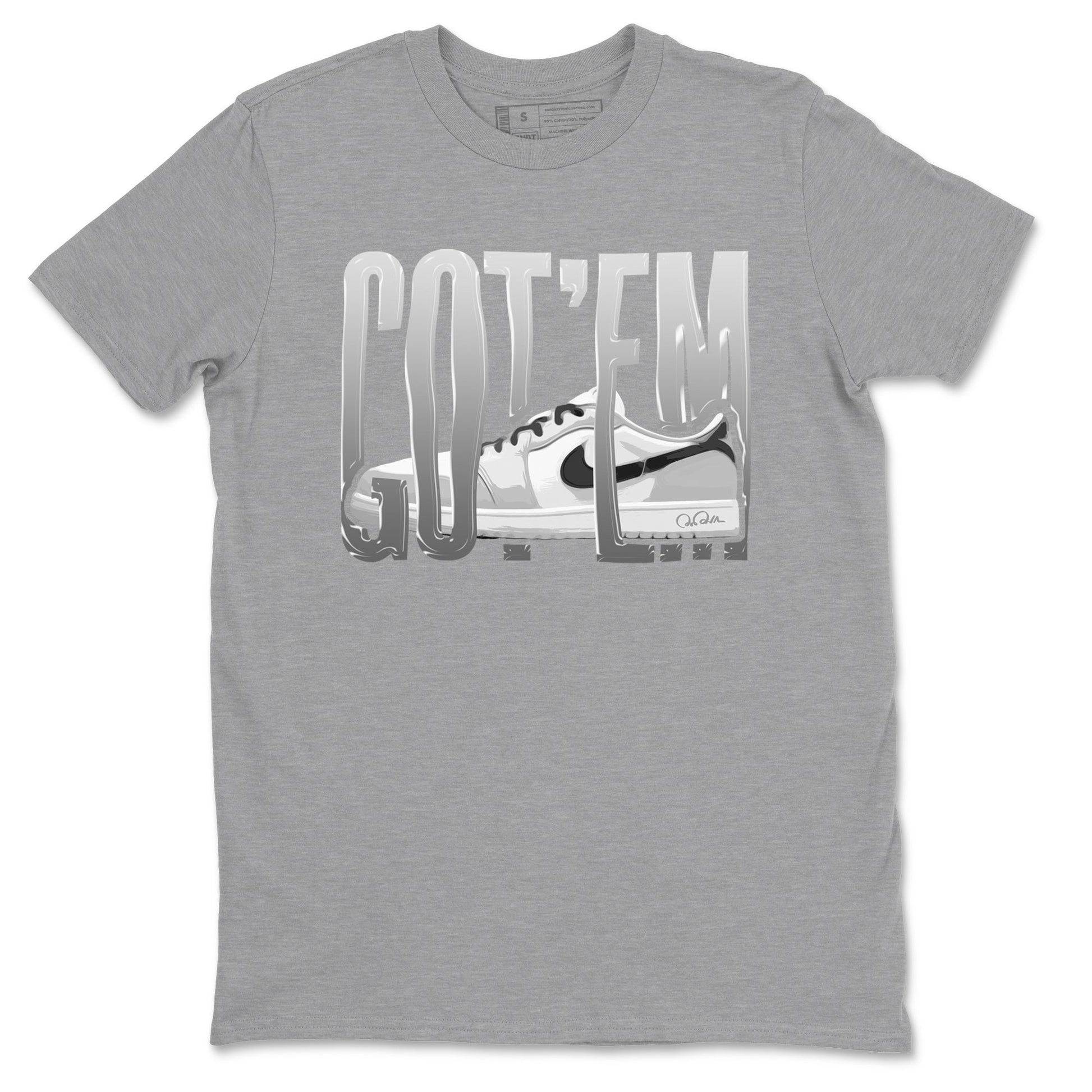 1s Wolf Grey shirts to match jordans Wiggling Gotem sneaker match tees Air Jordan 1 Wolf Grey SNRT Sneaker Tees streetwear brand Heather Grey 2 unisex cotton tee