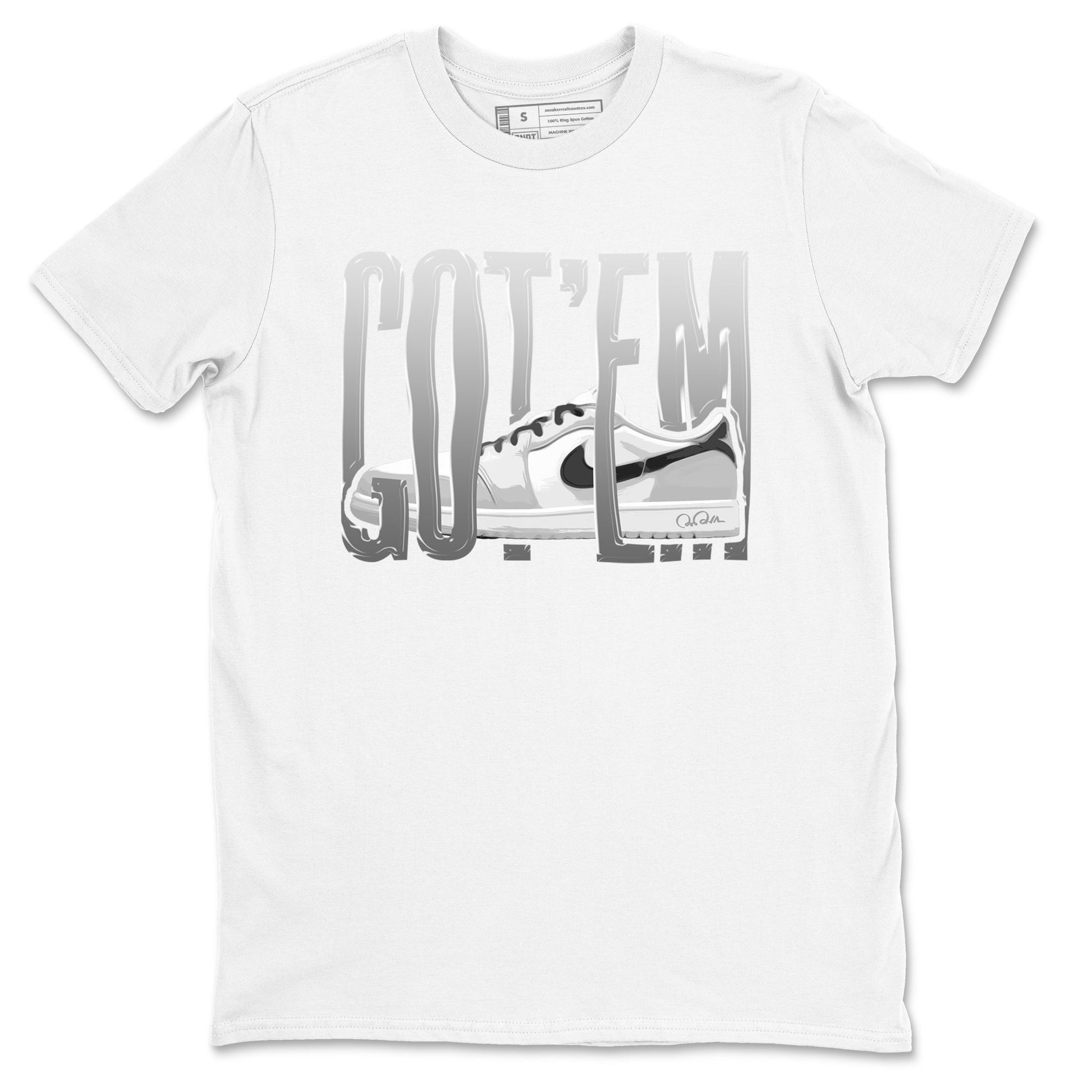 1s Wolf Grey shirts to match jordans Wiggling Gotem sneaker match tees Air Jordan 1 Wolf Grey SNRT Sneaker Tees streetwear brand White 2 unisex cotton tee