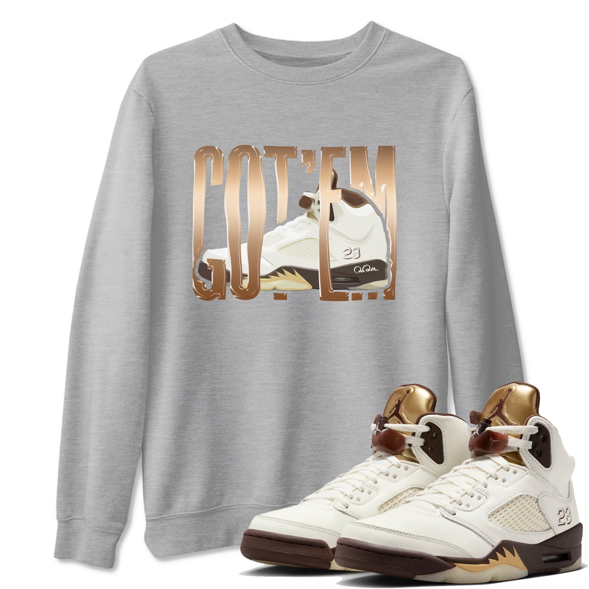 5s Golden Ticket shirts to match jordans Wiggling Gotem best t shirts to wear with jordans Air Jordan 5 Golden Ticket match shoes to clothes SNRT Sneaker Tees unisex cotton Heather Grey 1 shirts