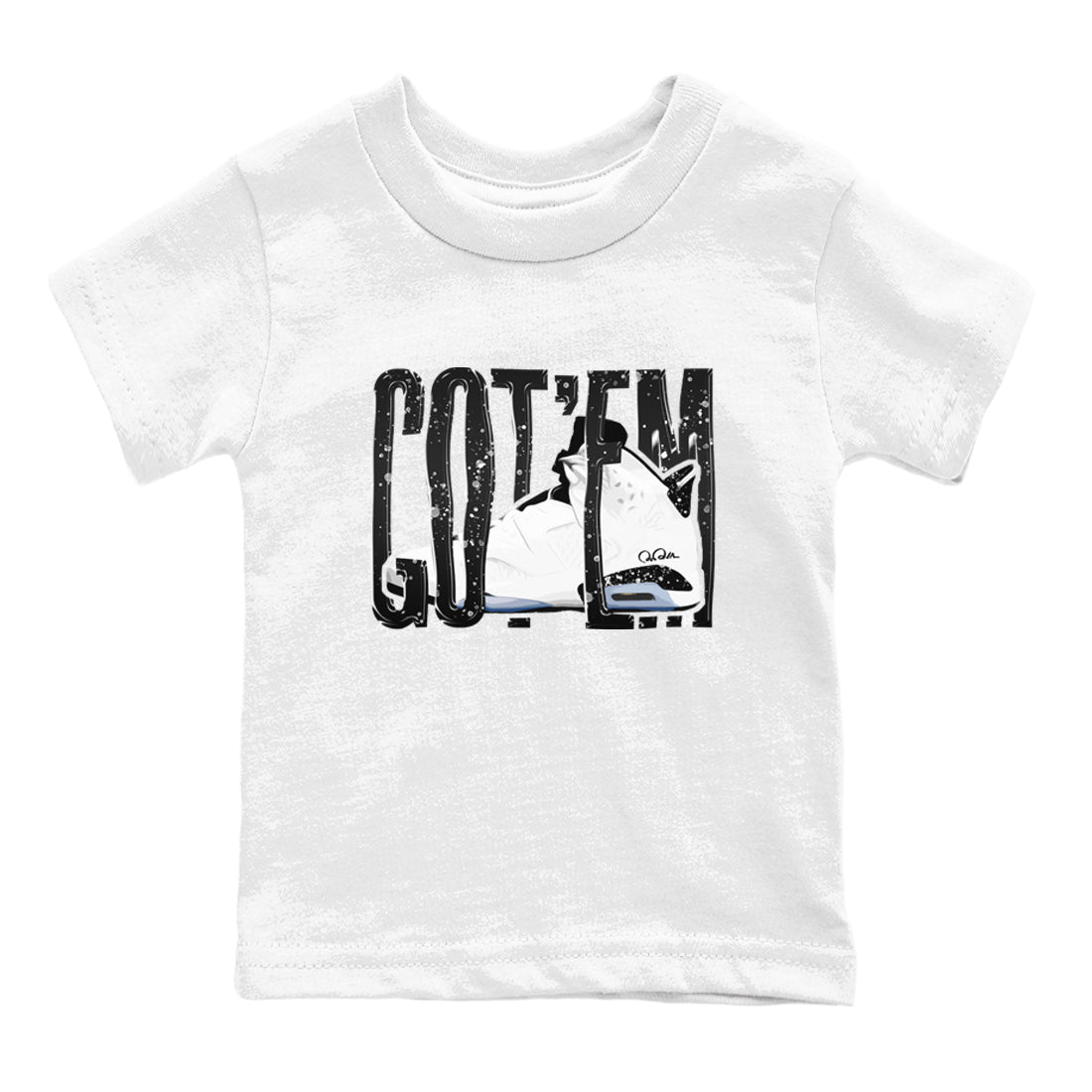 AJ6 White Black shirts to match jordans Wiggling Gotem sneaker match tees Air Jordan 6 White Black SNRT Sneaker Tees streetwear brand Baby and Youth White 2 cotton tee