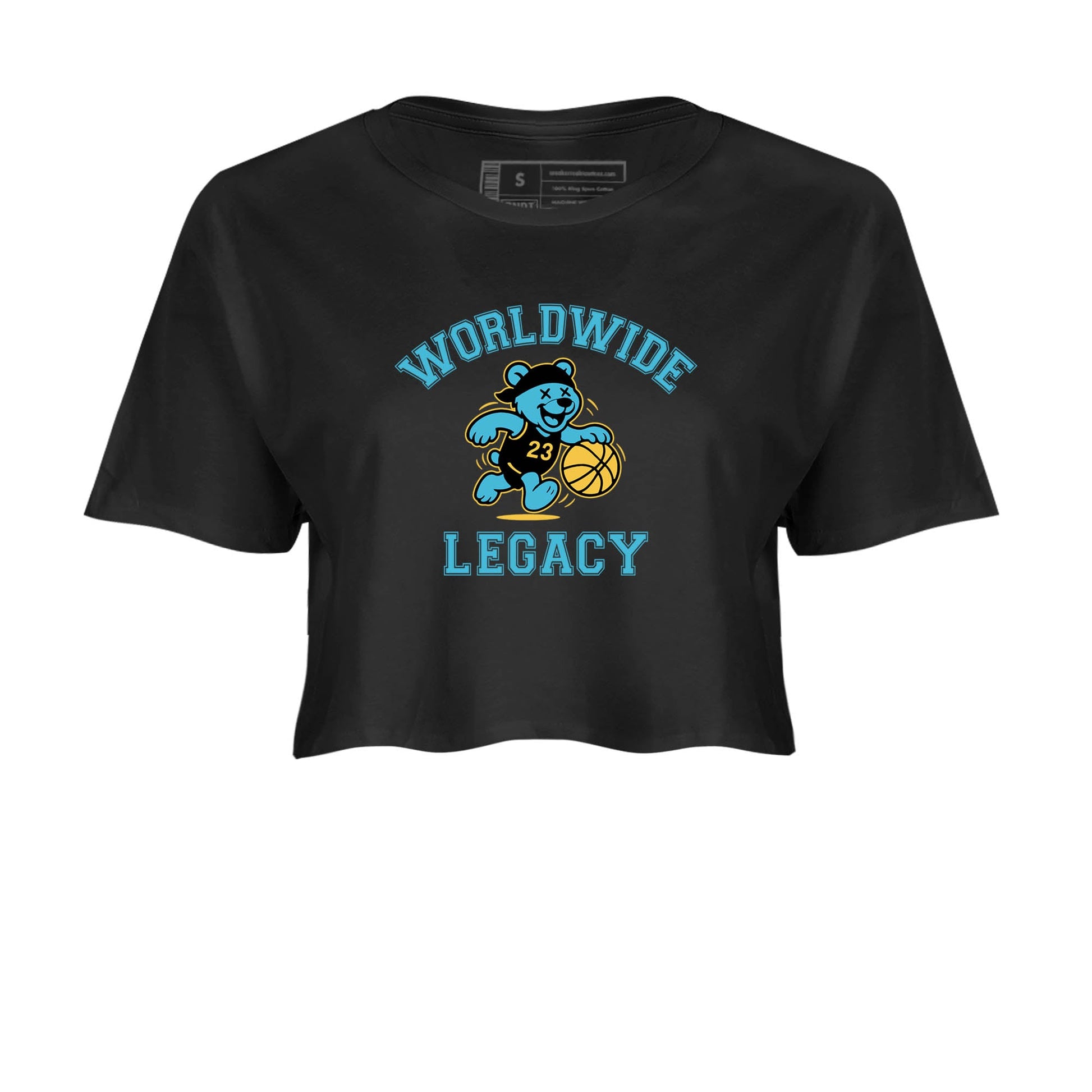 Sneaker Threads – Sneaker Tees To Match Air Jordan 11 Retro Gamma – Worldwide Legacy Crop Tee Black 2. Perfect for Jordan releases 2025 colorways.