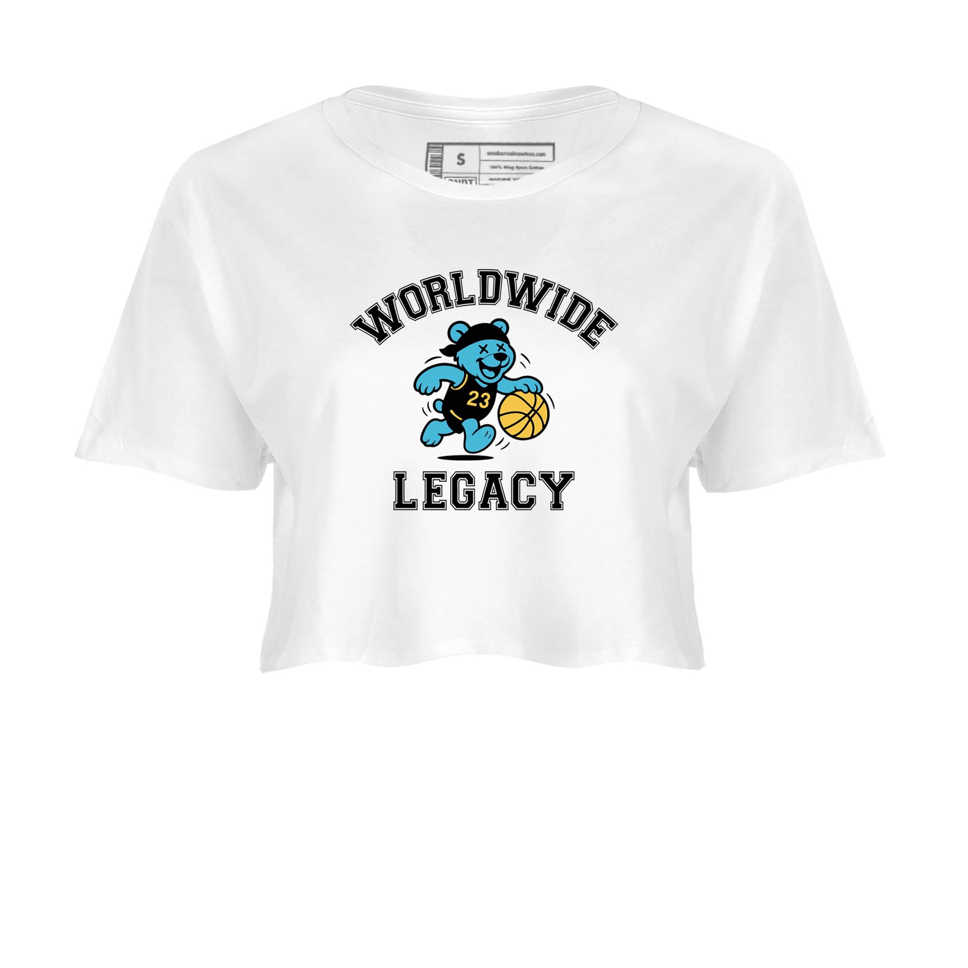 Sneaker Threads – Sneaker Tees To Match Air Jordan 11 Retro Gamma – Worldwide Legacy Crop Tee White 2. Perfect for Jordan releases 2025 colorways.