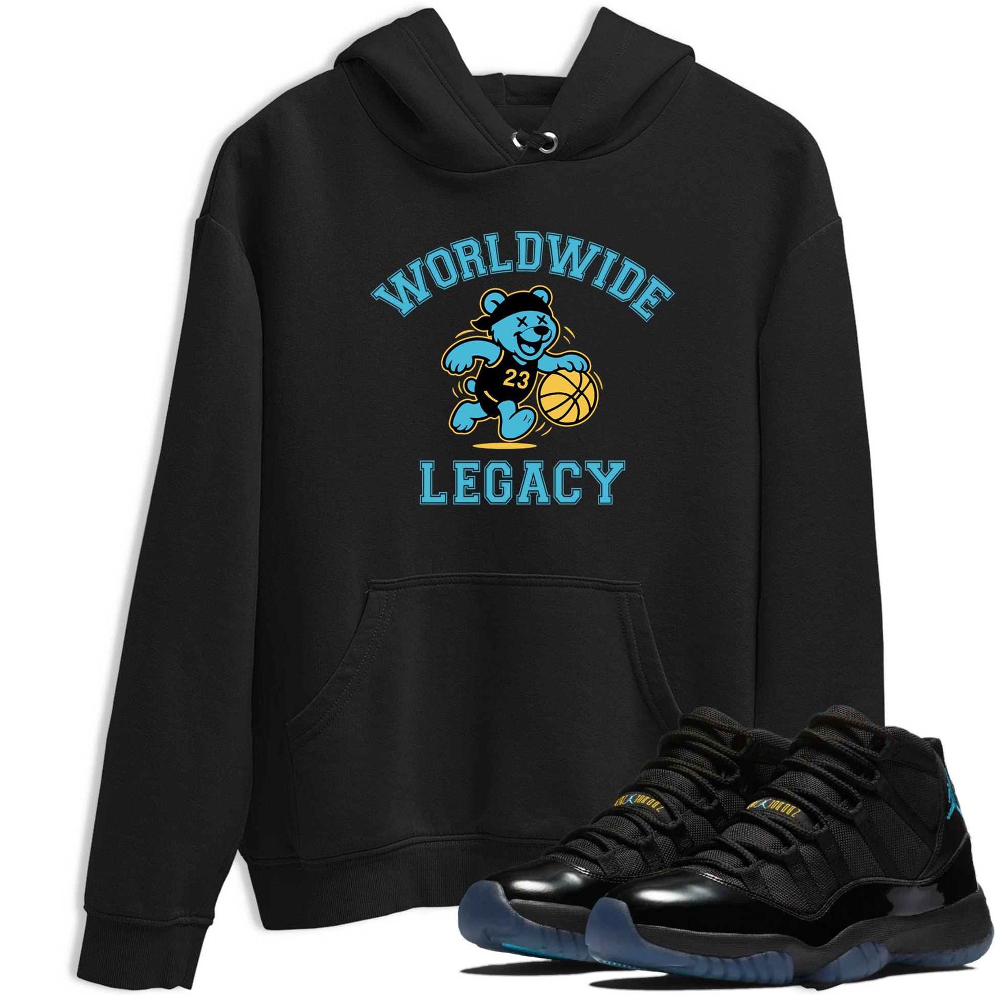 Sneaker Threads – Sneaker Tees To Match Air Jordan 11 Retro Gamma – Worldwide Legacy Graphic Tee Black 1. Perfect for Jordan releases 2025 colorways.