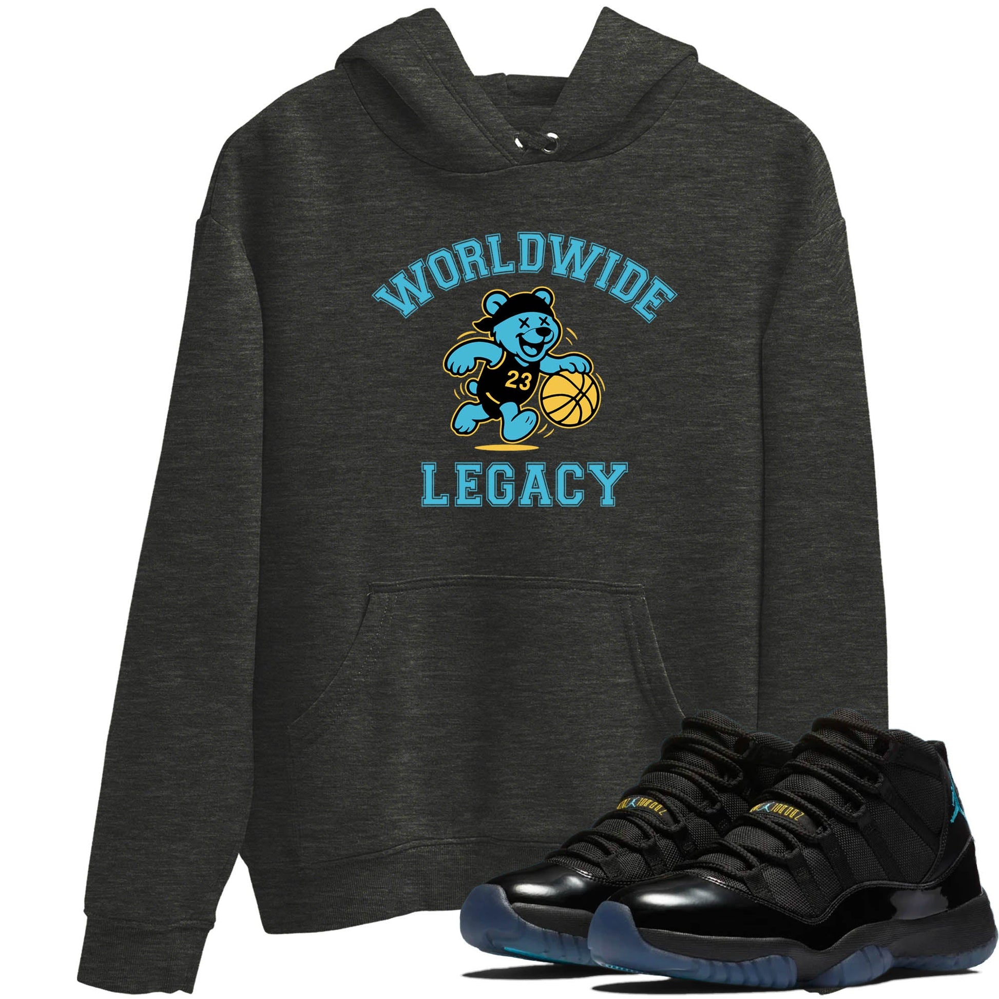 Sneaker Threads – Sneaker Tees To Match Air Jordan 11 Retro Gamma – Worldwide Legacy Graphic Tee Charcoal Heather 1. Perfect for Jordan releases 2025 colorways.
