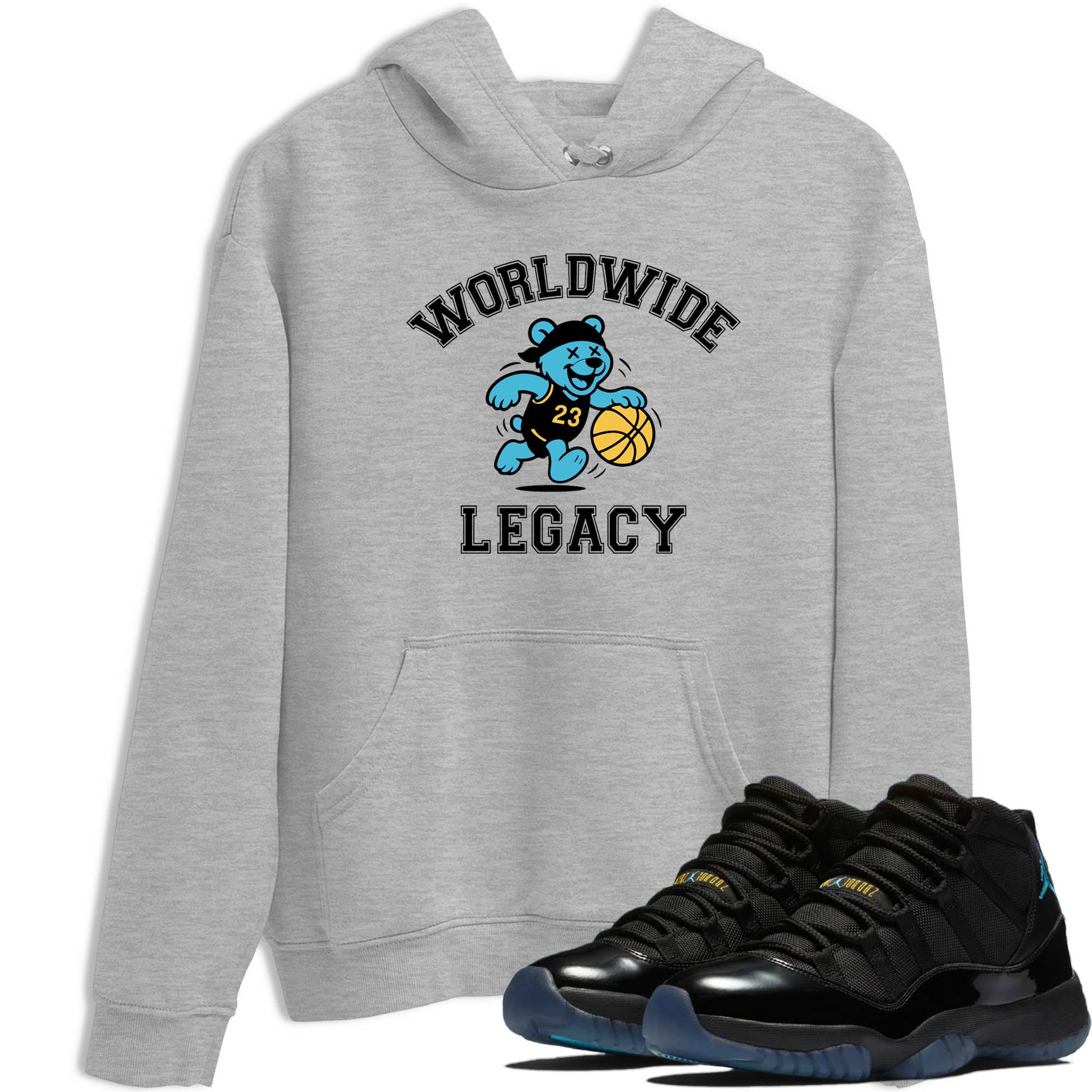 Sneaker Threads – Sneaker Tees To Match Air Jordan 11 Retro Gamma – Worldwide Legacy Graphic Tee Heather Grey 1. Perfect for Jordan releases 2025 colorways.
