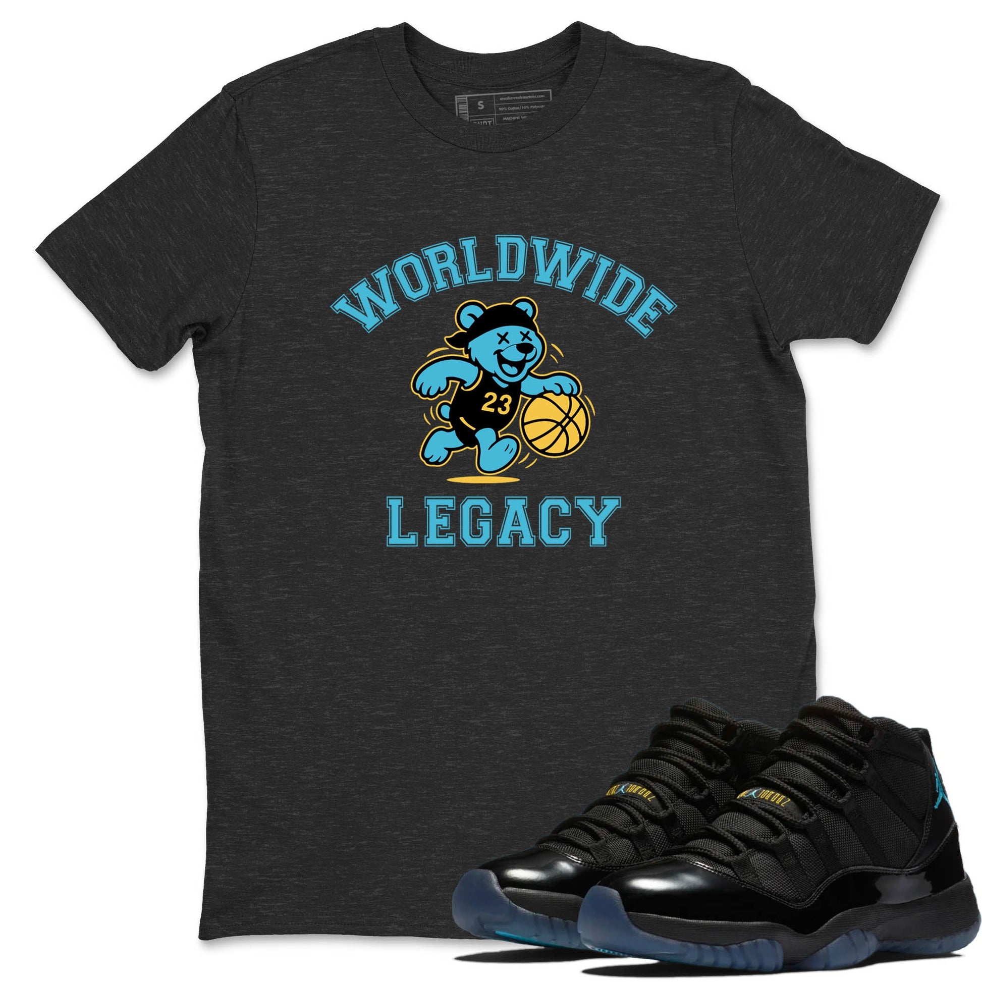 Sneaker Threads – Sneaker Tees To Match Air Jordan 11 Retro Gamma – Worldwide Legacy Graphic Tee Charcoal Heather 1. Perfect for Jordan releases 2025 colorways.