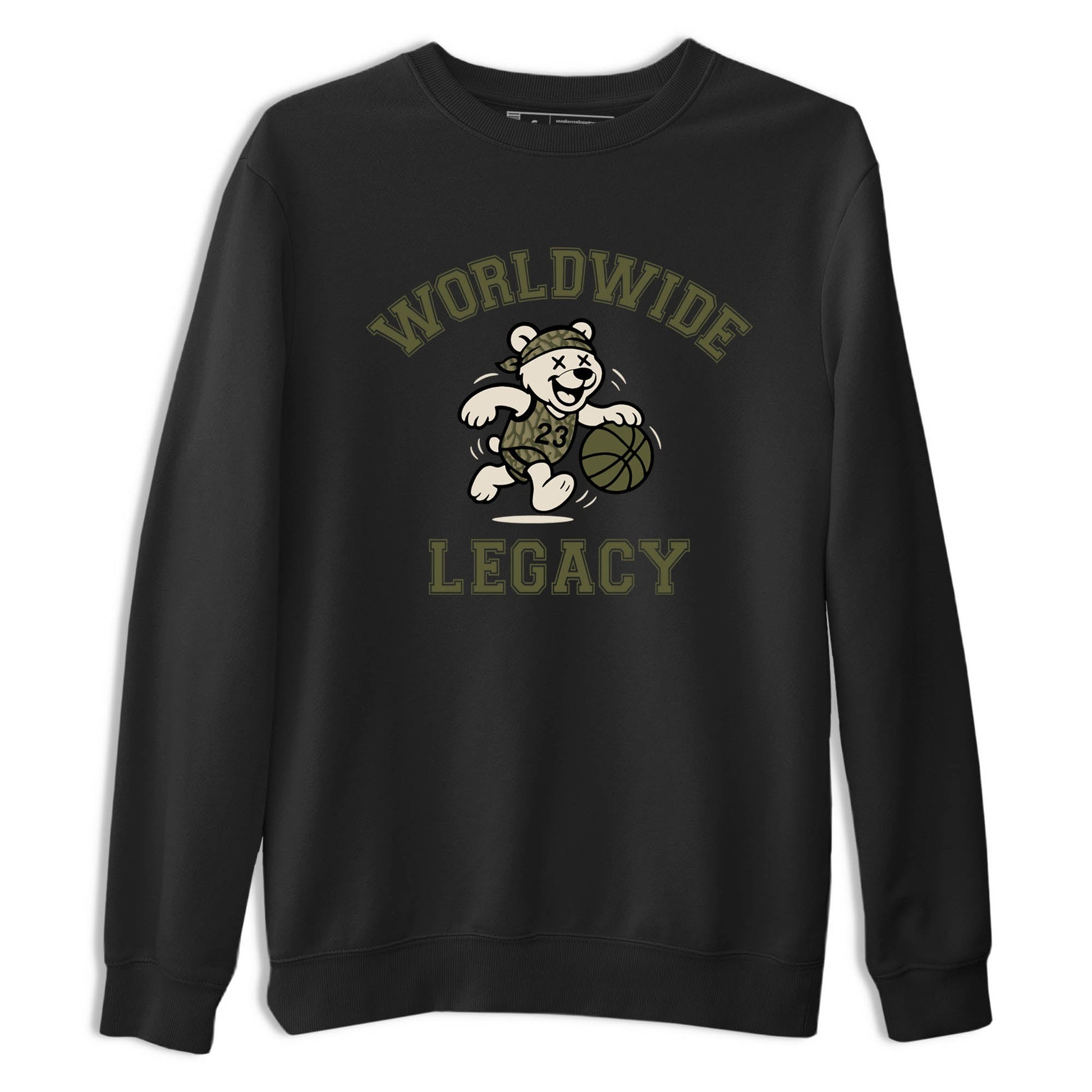 Sneaker Threads – Sneaker Tees To Match Air Jordan 3 Medium Olive – Worldwide Legacy Graphic Tee Black 2. Perfect for Jordan releases 2025 colorways.