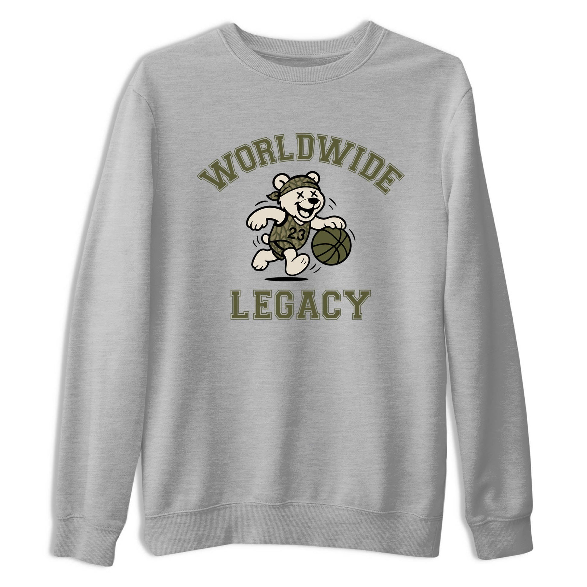 Sneaker Threads – Sneaker Tees To Match Air Jordan 3 Medium Olive – Worldwide Legacy Graphic Tee Heather Grey 2. Perfect for Jordan releases 2025 colorways.