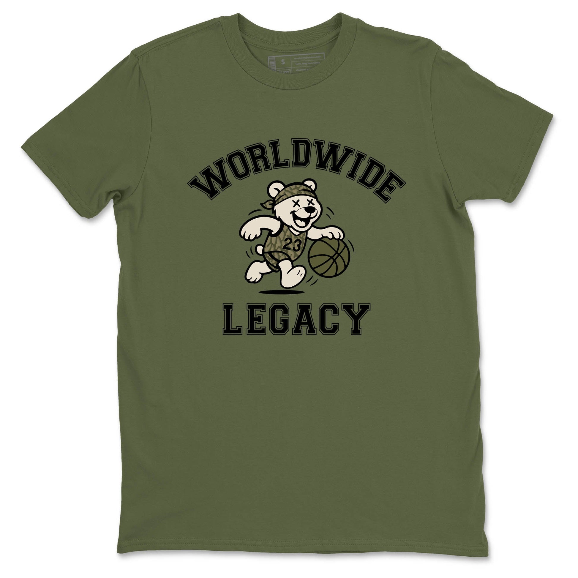 Sneaker Threads – Sneaker Tees To Match Air Jordan 3 Medium Olive – Worldwide Legacy Graphic Tee Military Green 2. Perfect for Jordan releases 2025 colorways.