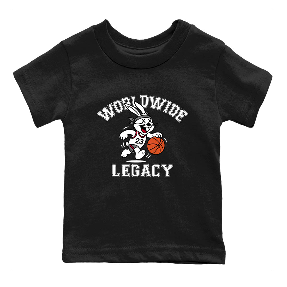 Sneaker Threads – Sneaker Tees To Match Air Jordan 8 Bunny – Worldwide Legacy Youth Graphic Tee Black 2. Perfect for Jordan releases 2025 colorways.