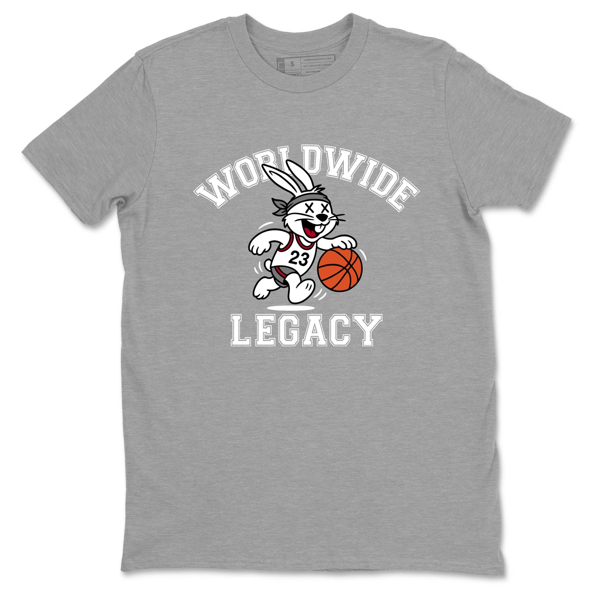 Sneaker Threads – Sneaker Tees To Match Air Jordan 8 Bunny – Worldwide Legacy Graphic Tee Heather Grey 2. Perfect for Jordan releases 2025 colorways.