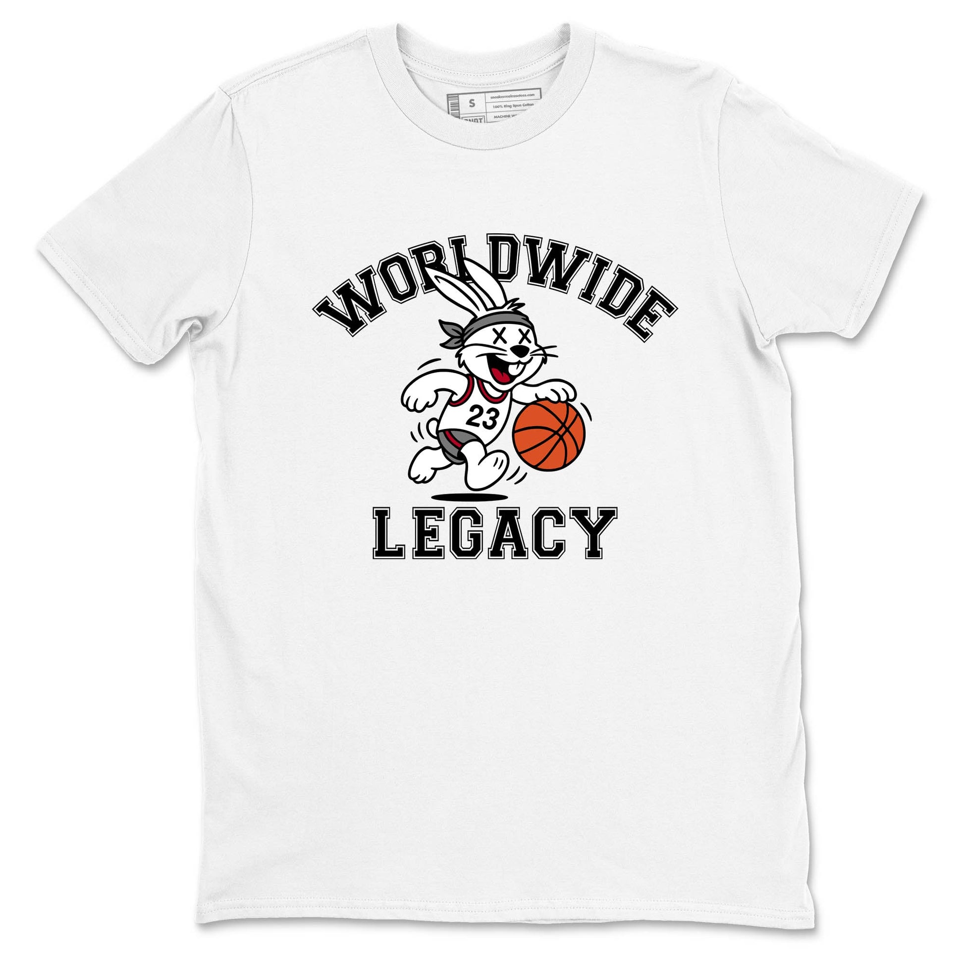 Sneaker Threads – Sneaker Tees To Match Air Jordan 8 Bunny – Worldwide Legacy Graphic Tee White 2. Perfect for Jordan releases 2025 colorways.