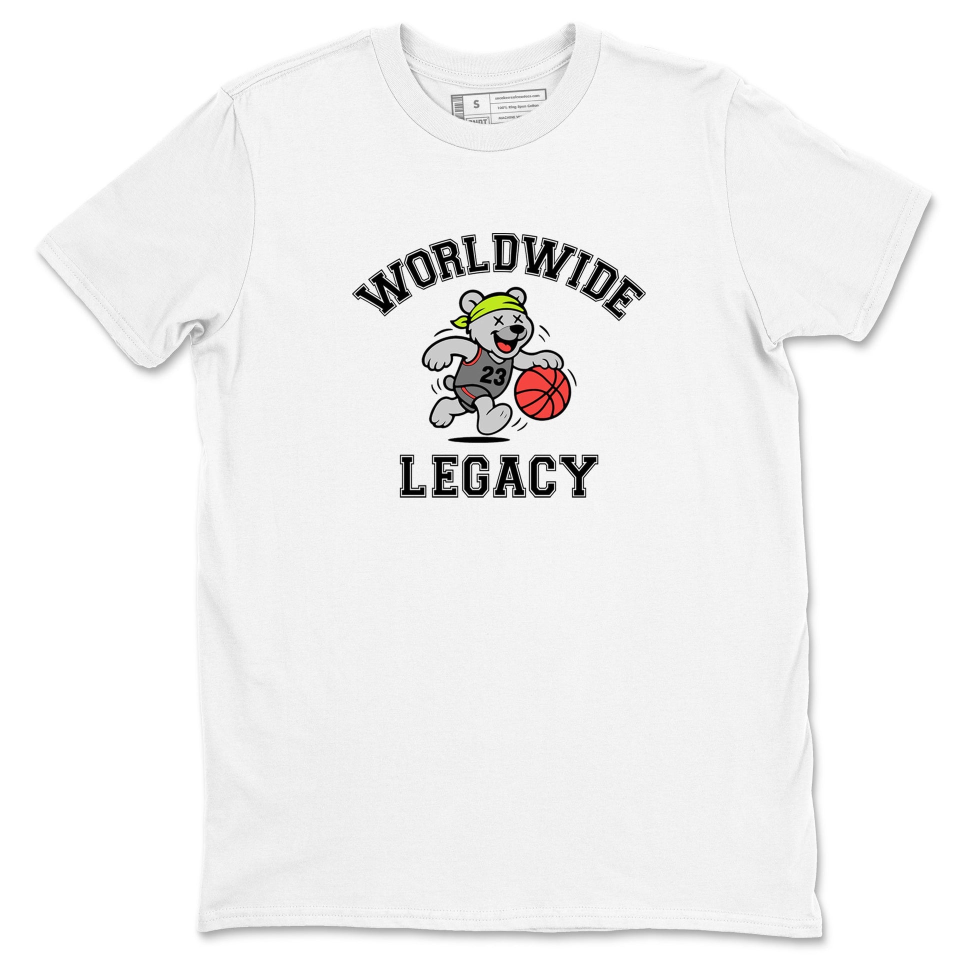 Sneaker Threads – Sneaker Tees To Match Air Max 90 Spruce Aura and Ghost Green – Worldwide Legacy Graphic Tee White 2. Perfect for Jordan releases 2025 colorways.