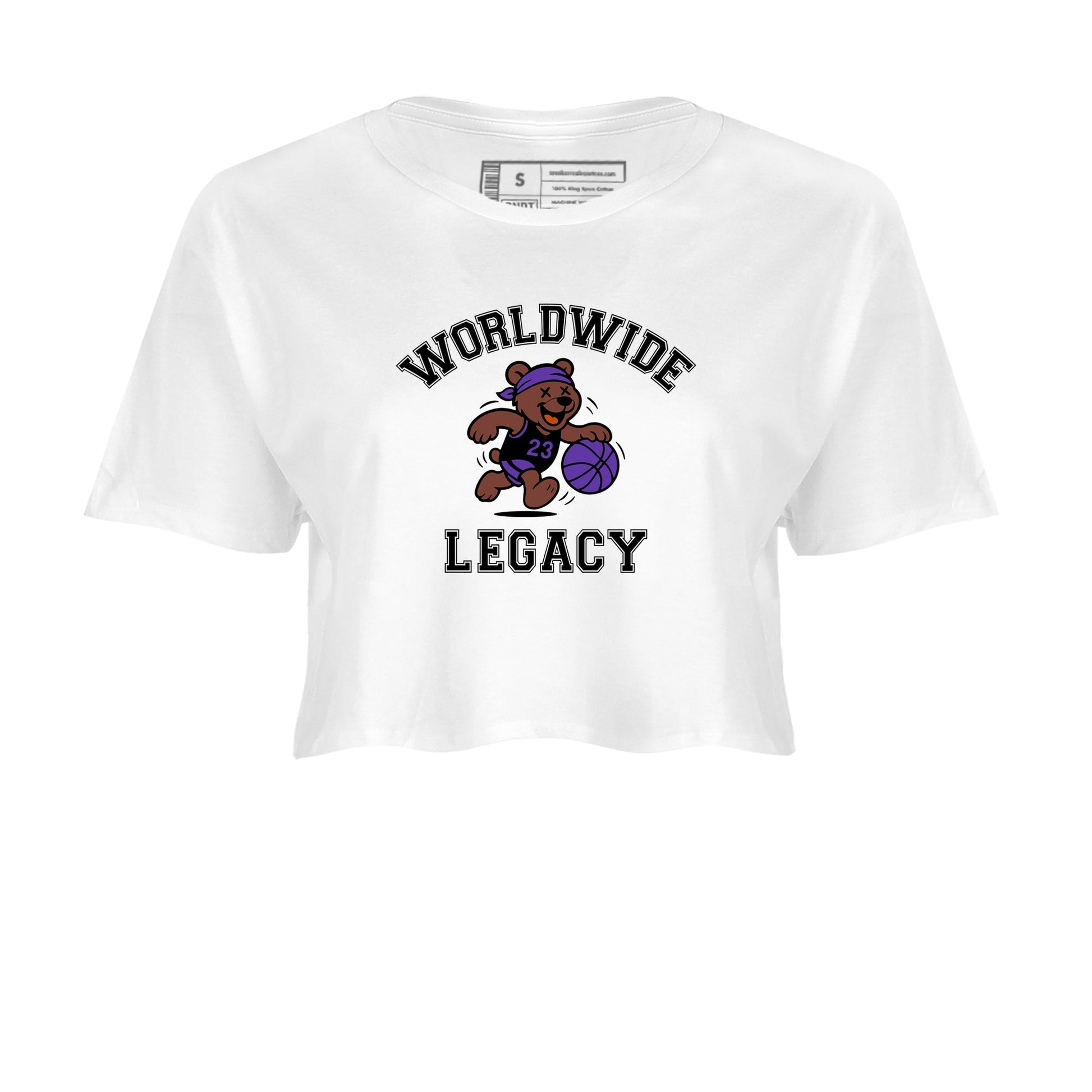 Sneaker Threads – Sneaker Tees To Match Dunk Low Persian Violet – Worldwide Legacy Crop Tee White 2. Perfect for Jordan releases 2025 colorways.