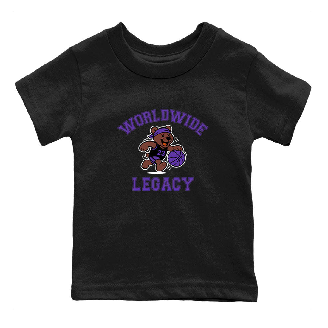 Sneaker Threads – Sneaker Tees To Match Dunk Low Persian Violet – Worldwide Legacy Youth Graphic Tee Black 2. Perfect for Jordan releases 2025 colorways.