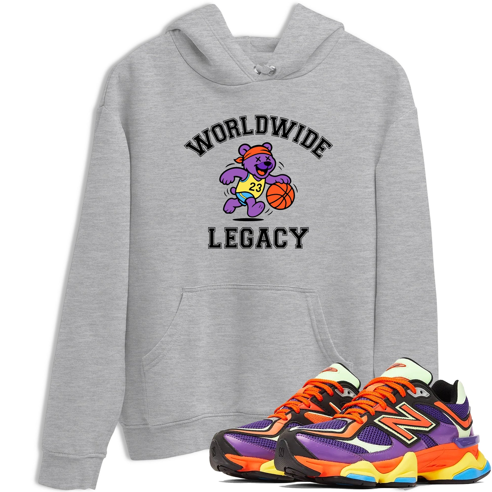Sneaker Threads – Sneaker Tees To Match New Balance 9060 Prism Purple – Worldwide Legacy Graphic Tee Heather Grey 1. Perfect for Jordan releases 2025 colorways.