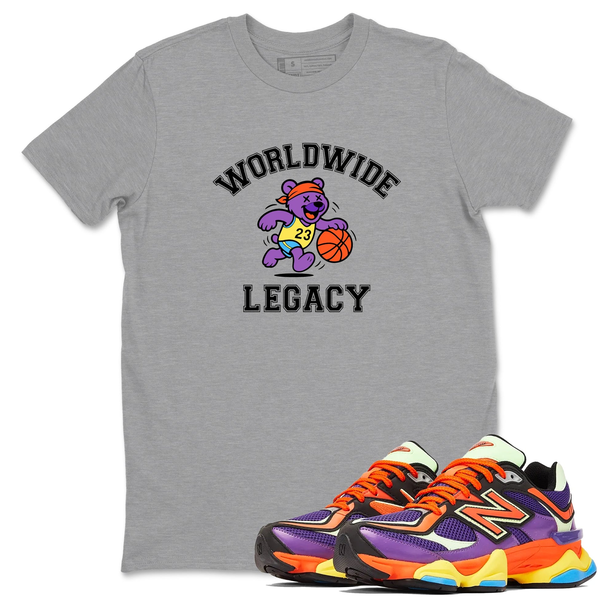Sneaker Threads – Sneaker Tees To Match New Balance 9060 Prism Purple – Worldwide Legacy Graphic Tee Heather Grey 1. Perfect for Jordan releases 2025 colorways.