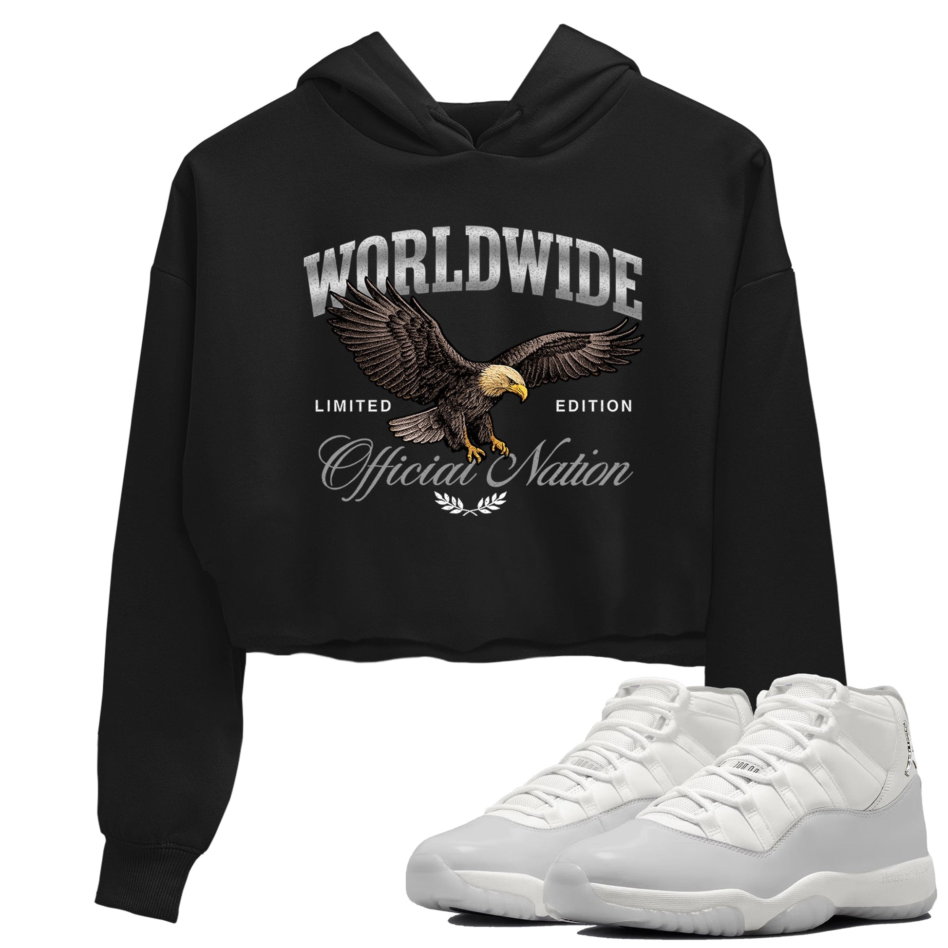 Sneaker match tees – Sneaker Tees To Match Air Jordan 11 Grand Finale Shoes – Worldwide Official Nation Crop T-Shirt Black 1