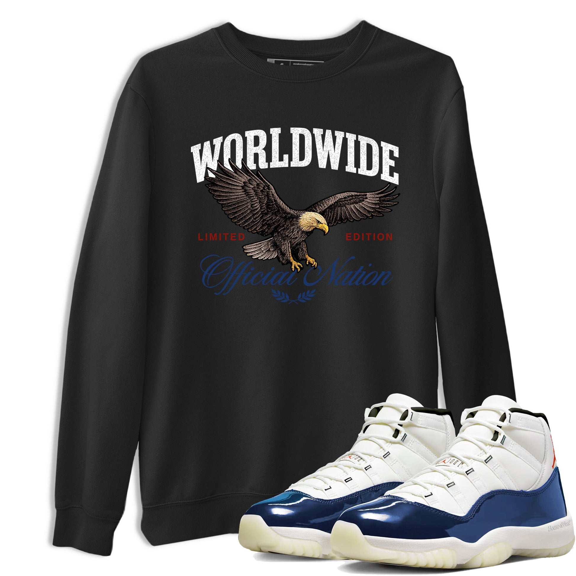 Sneaker match tees – Sneaker Tees To Match Air Jordan 11 Rare Air Shoes – Worldwide Official Nation Tee Black 1