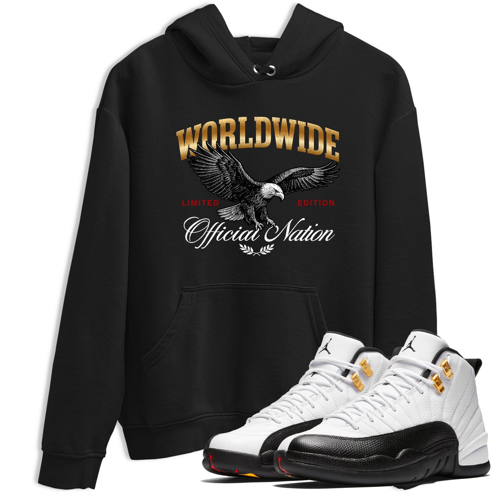 Sneaker match tees – Sneaker Tees To Match Air Jordan 12 Taxi Shoes – Worldwide Official Nation Tee Black 1