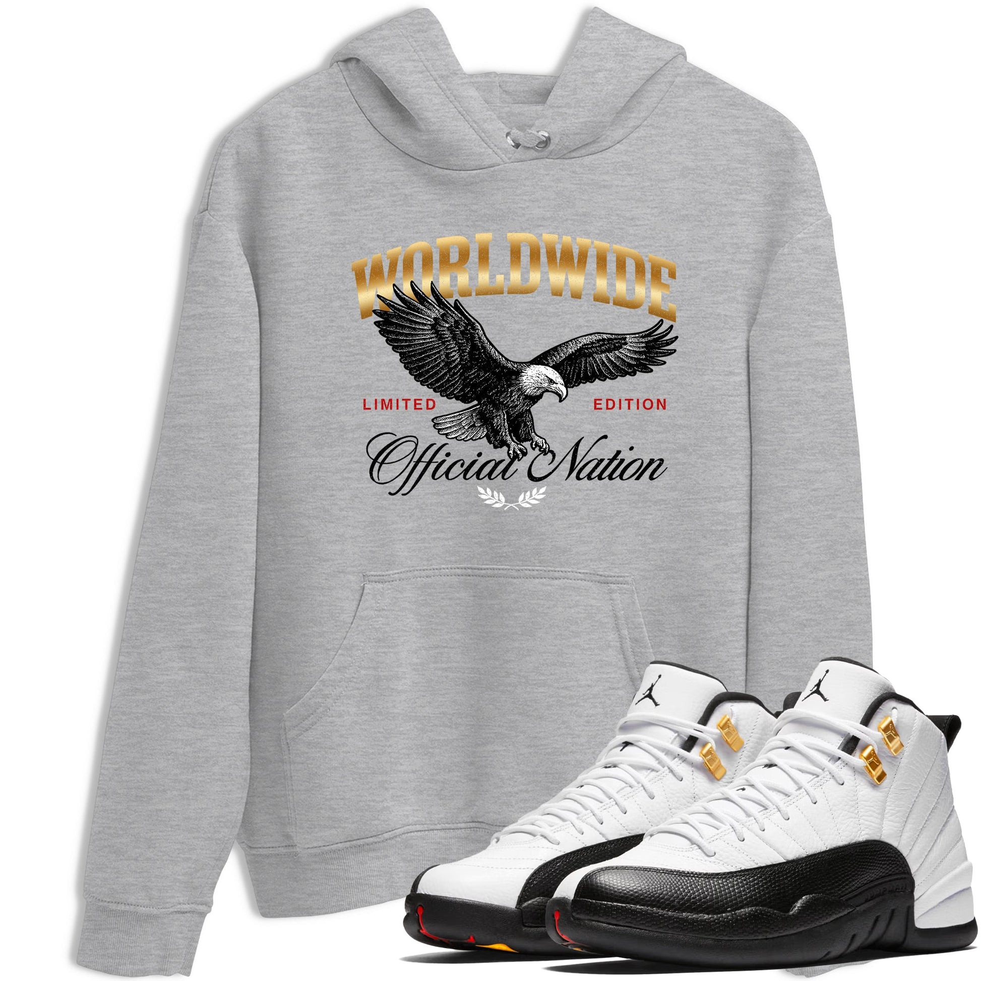Sneaker match tees – Sneaker Tees To Match Air Jordan 12 Taxi Shoes – Worldwide Official Nation Tee Heather Grey 1