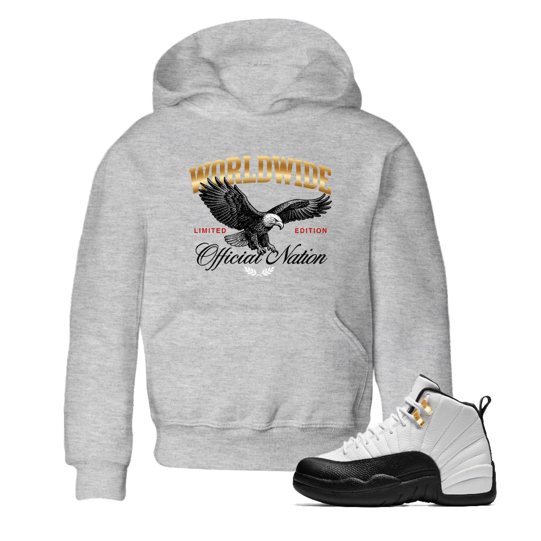 Sneaker match tees – Sneaker Tees To Match Air Jordan 12 Taxi Shoes – Worldwide Official Nation Kids T-Shirt Heather Grey 1