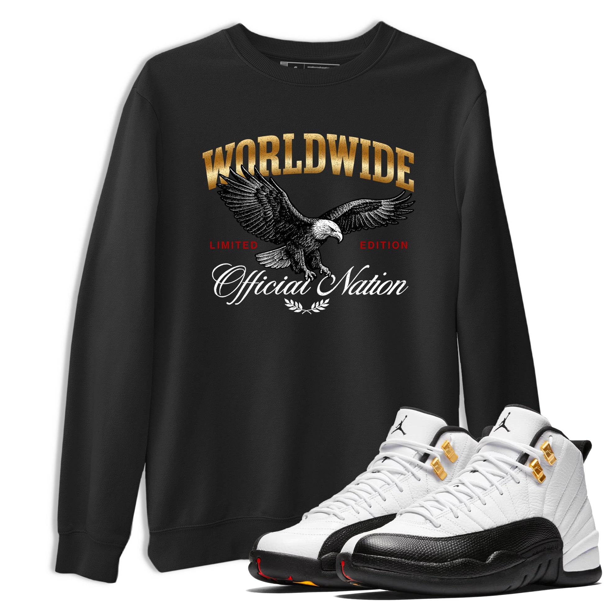 Sneaker match tees – Sneaker Tees To Match Air Jordan 12 Taxi Shoes – Worldwide Official Nation Tee Black 1