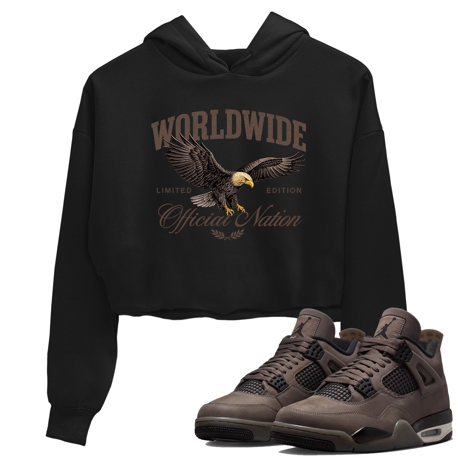 Sneaker match tees – Sneaker Tees To Match Air Jordan 4 Cave Stone Shoes – Worldwide Official Nation Crop T-Shirt Black 1