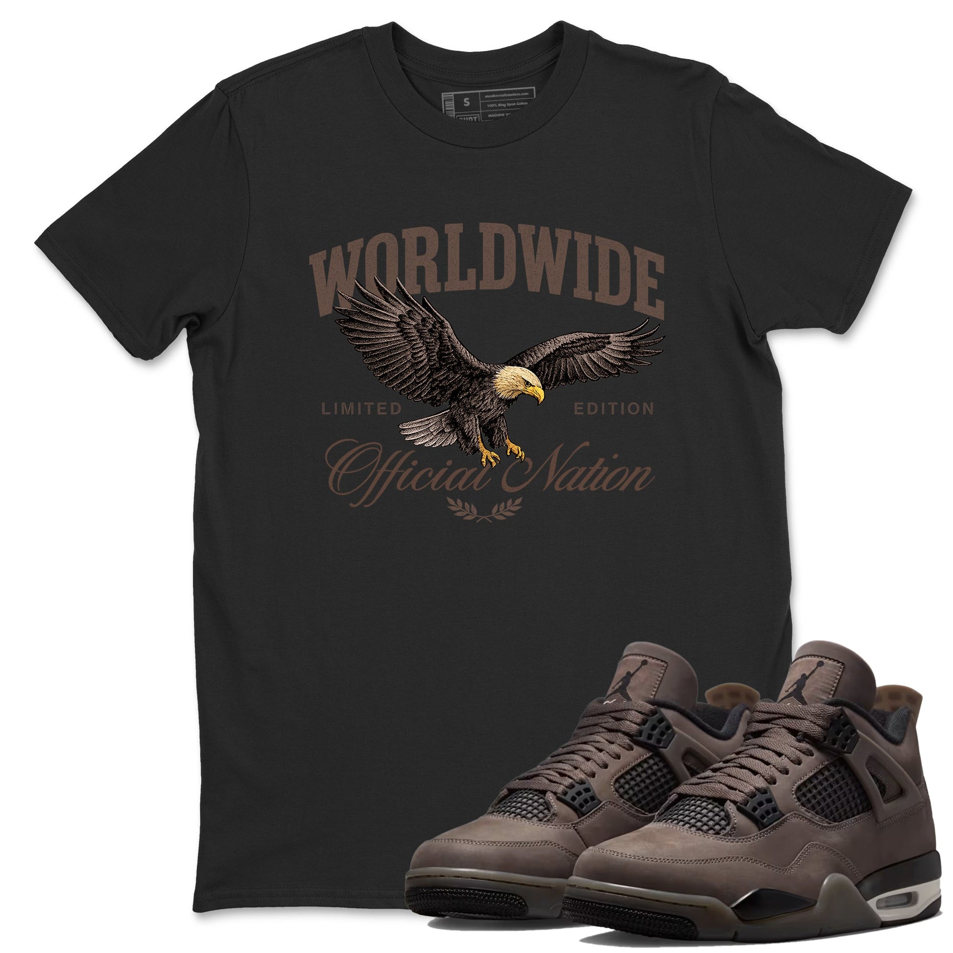 Sneaker match tees – Sneaker Tees To Match Air Jordan 4 Cave Stone Shoes – Worldwide Official Nation Tee Black 1