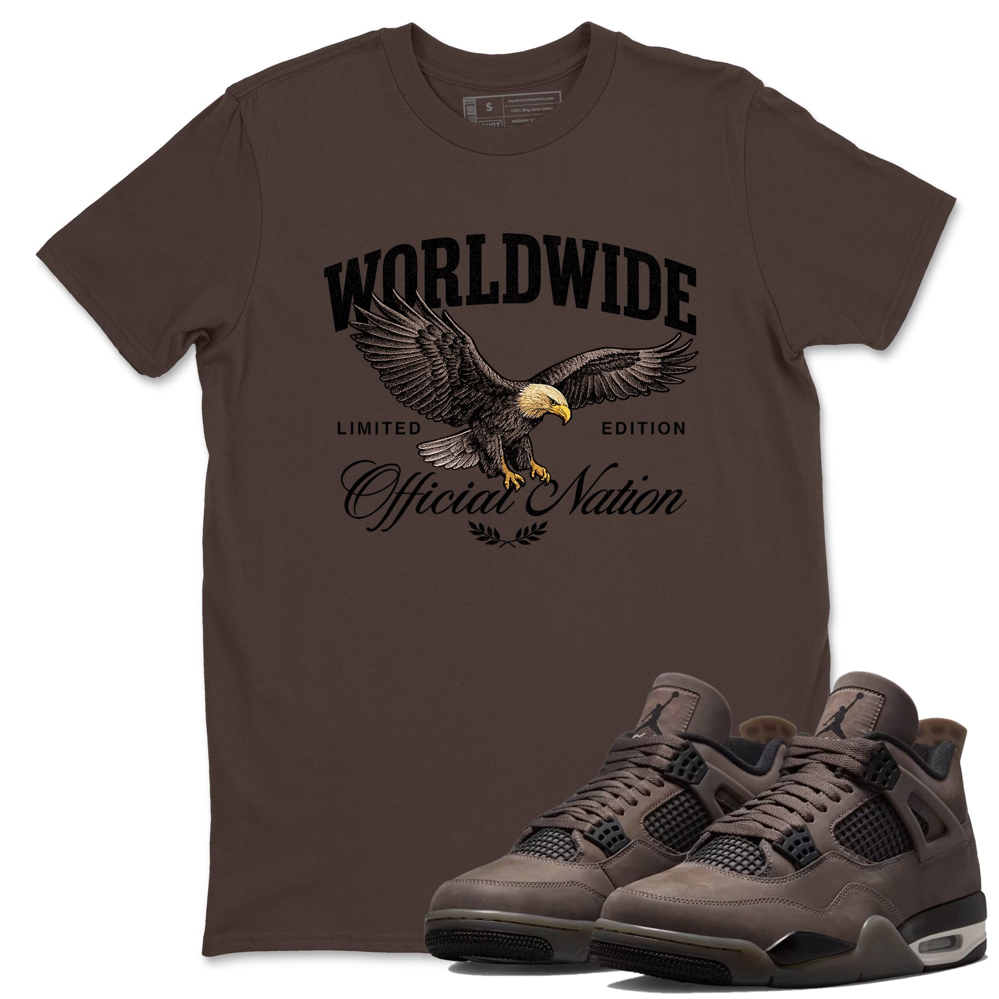 Sneaker match tees – Sneaker Tees To Match Air Jordan 4 Cave Stone Shoes – Worldwide Official Nation Tee Dark Chocolate 1