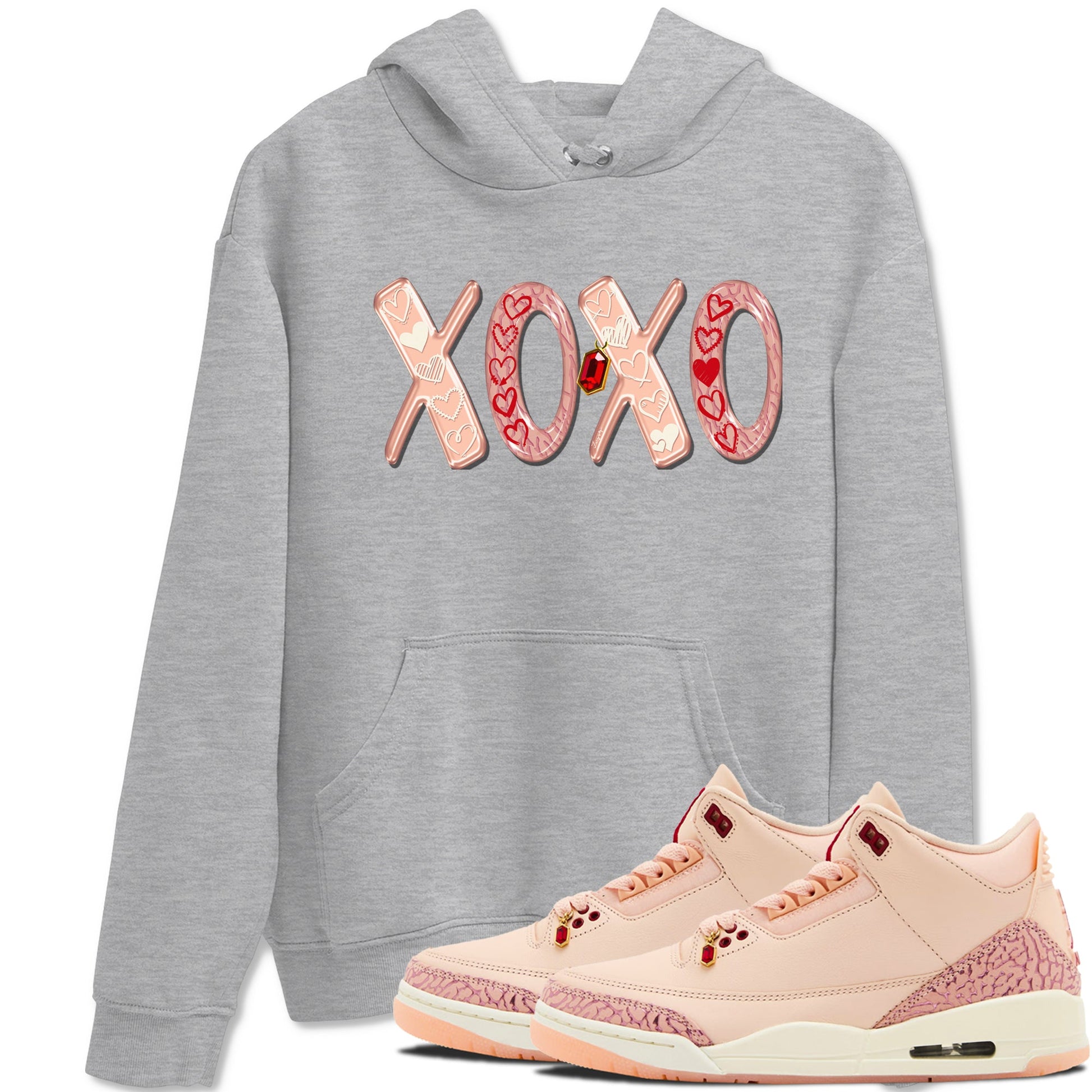 Air Jordan 3 "Treat Yourself" Washed Coral shirts to Special Valentine's Day XOXO sneaker match tees Jordan 3 Valentine's Day best t shirts to wear with jordans SNRT Sneaker Tees Graphic Tee Heather Grey 1 shirts