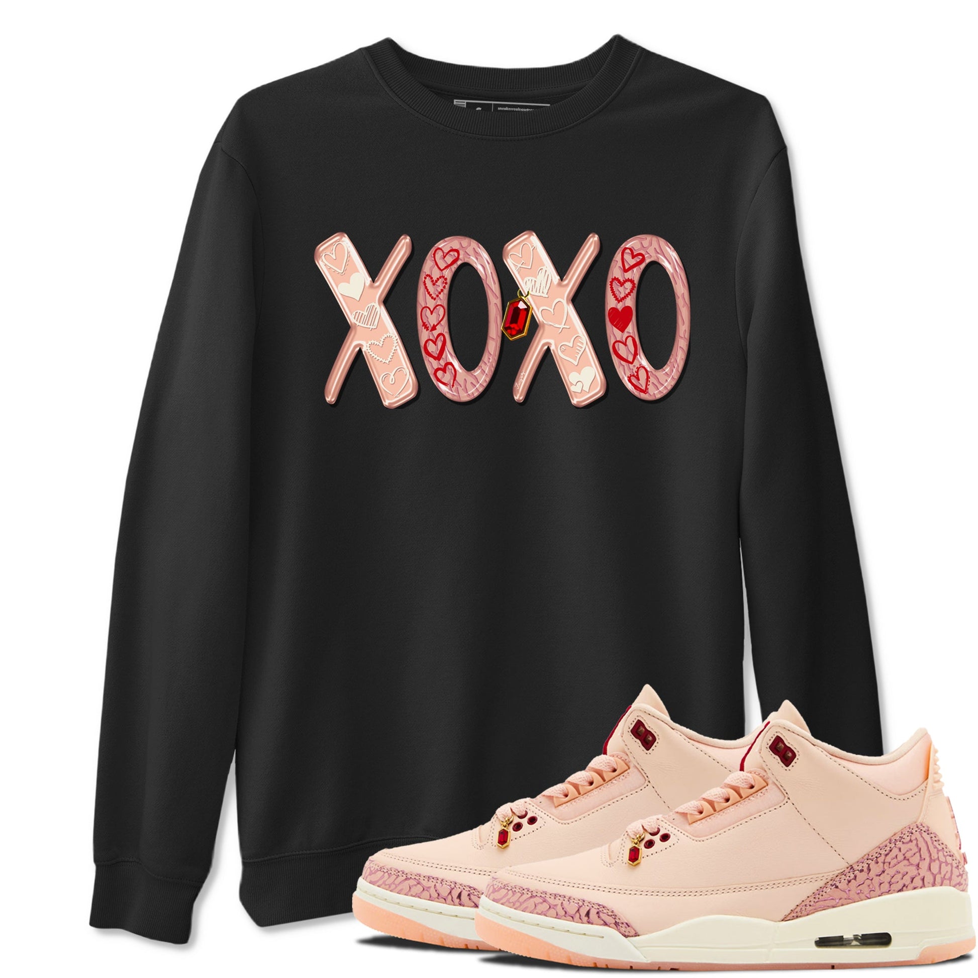 Air Jordan 3 "Treat Yourself" Washed Coral shirts to Special Valentine's Day XOXO sneaker match tees Jordan 3 Valentine's Day best t shirts to wear with jordans SNRT Sneaker Tees Graphic Tee Black 1 shirts