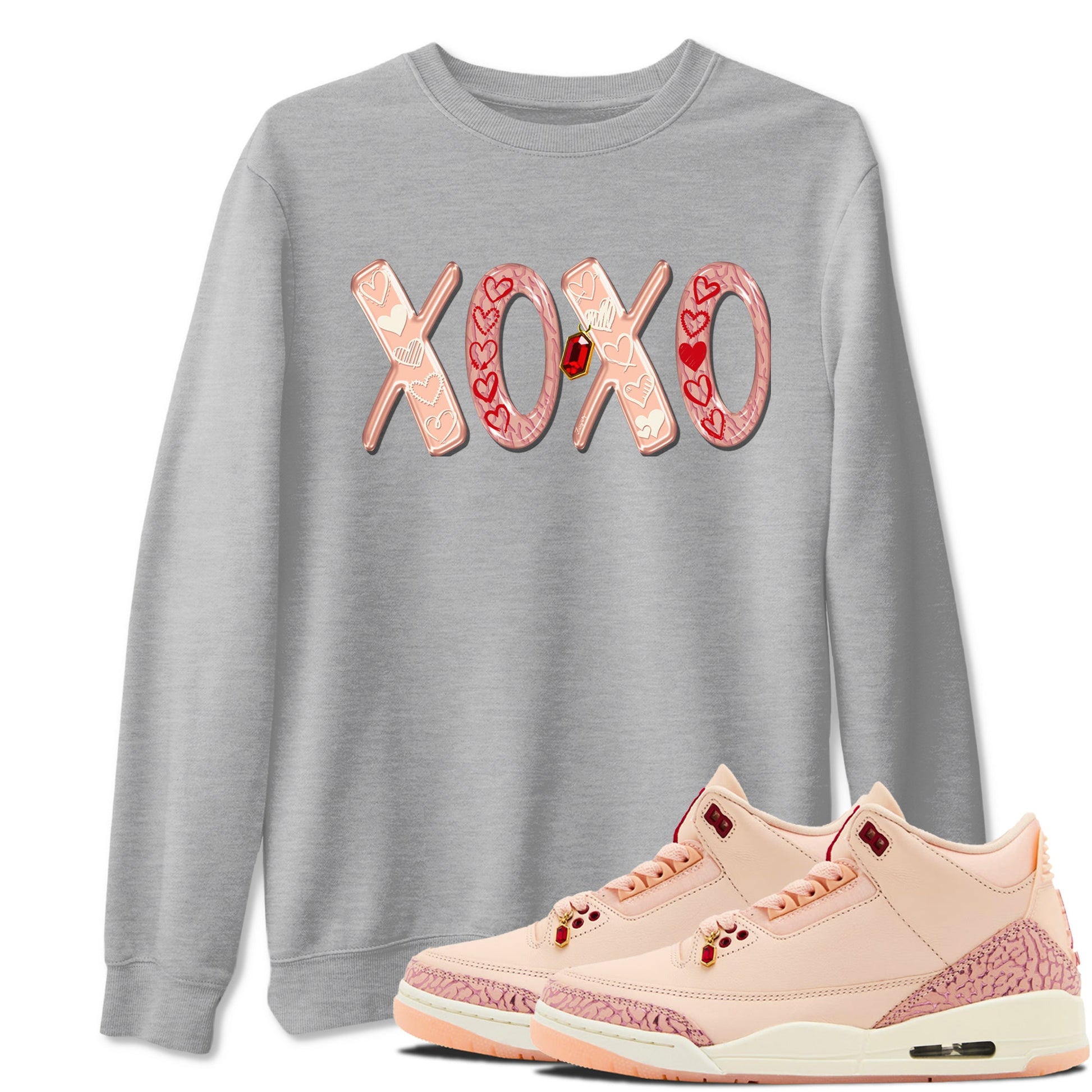 Air Jordan 3 "Treat Yourself" Washed Coral shirts to Special Valentine's Day XOXO sneaker match tees Jordan 3 Valentine's Day best t shirts to wear with jordans SNRT Sneaker Tees Graphic Tee Heather Grey 1 shirts