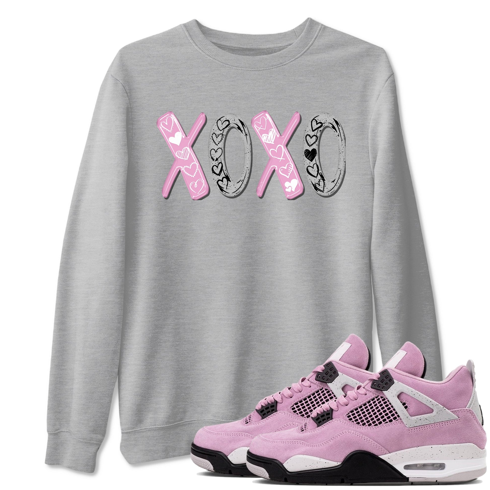 4s Orchid shirts to match jordans XOXO best t shirts to wear with jordans Air Jordan 4 Retro Orchid match shoes to clothes SNRT Sneaker Tees unisex cotton Heather Grey 1 shirts