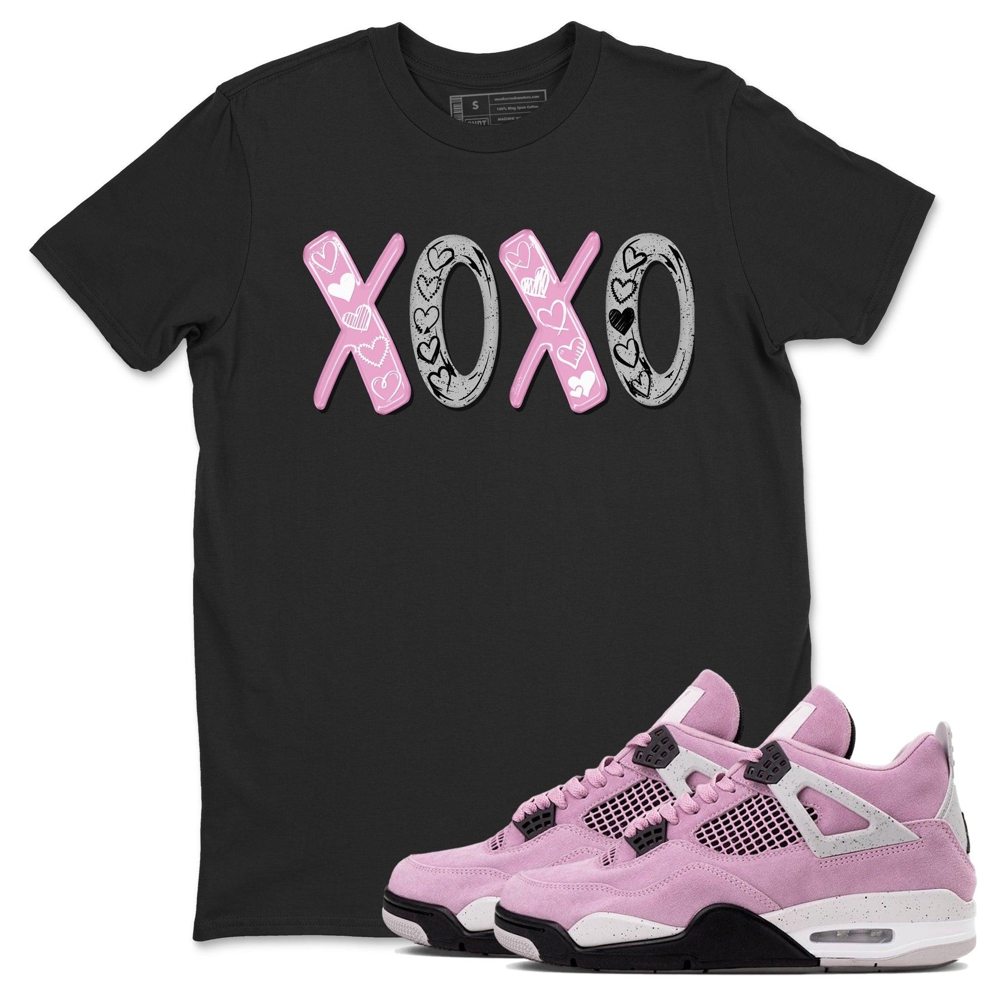4s Orchid shirts to match jordans XOXO best t shirts to wear with jordans Air Jordan 4 Retro Orchid match shoes to clothes SNRT Sneaker Tees unisex cotton Black 1 shirts