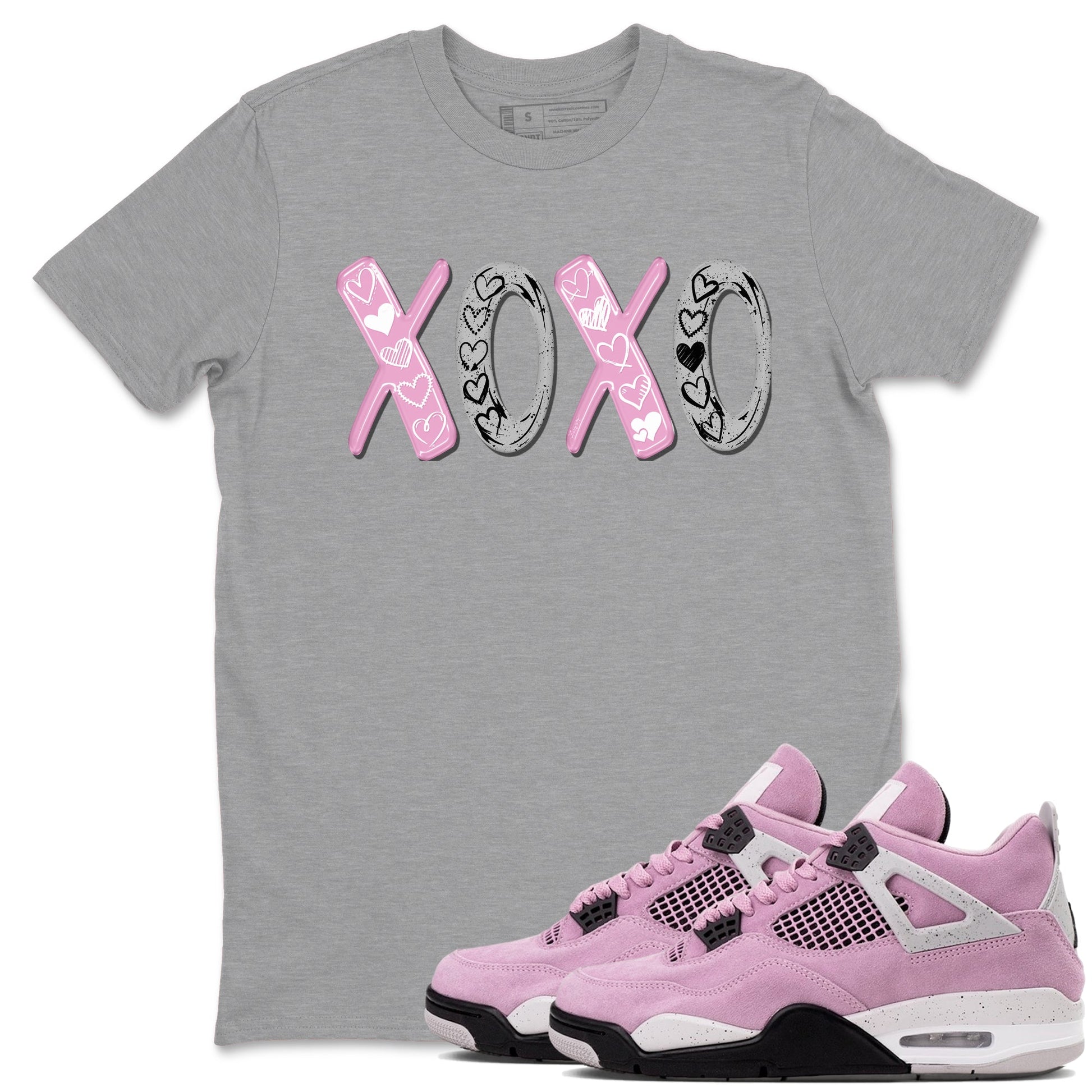 4s Orchid shirts to match jordans XOXO best t shirts to wear with jordans Air Jordan 4 Retro Orchid match shoes to clothes SNRT Sneaker Tees unisex cotton Heather Grey 1 shirts