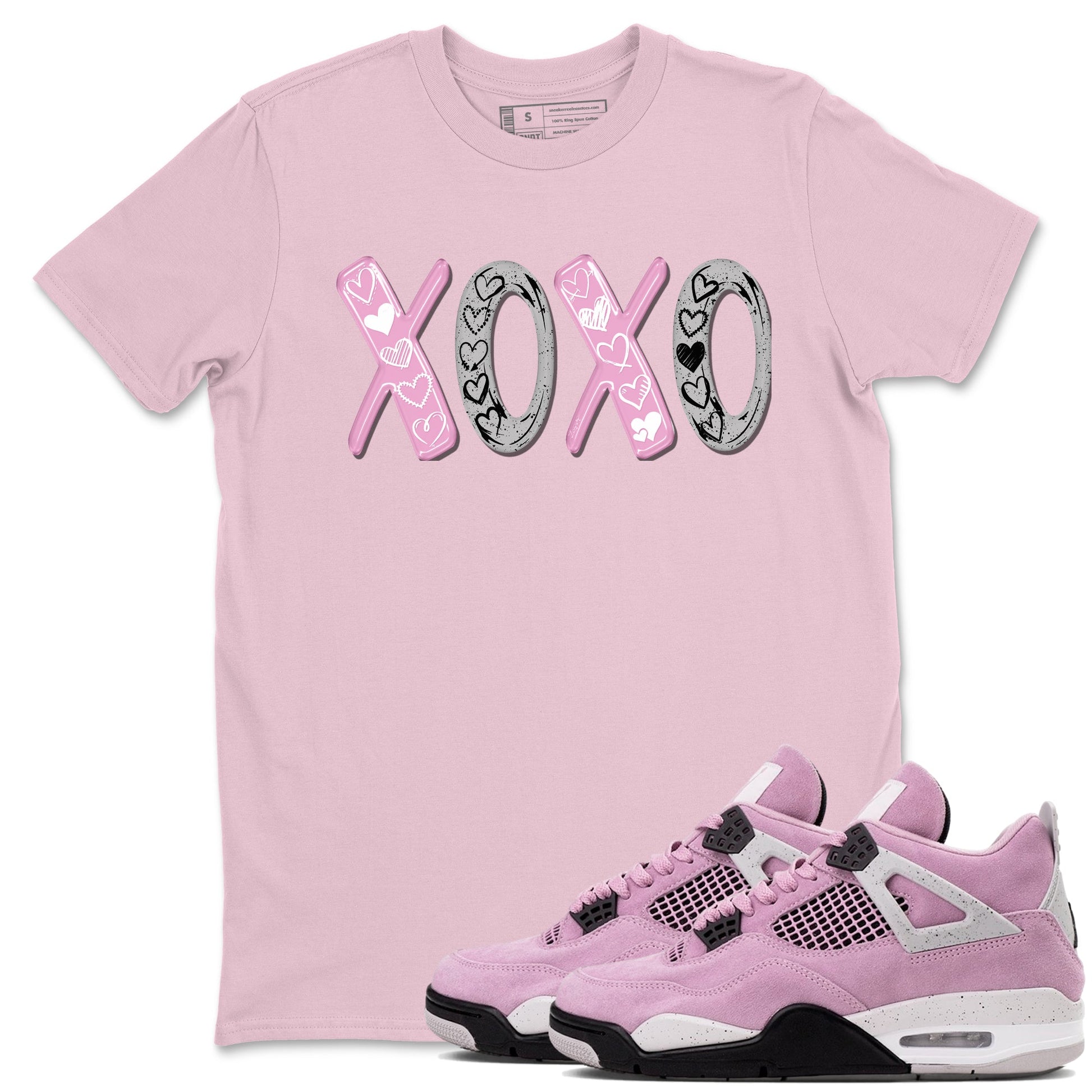 4s Orchid shirts to match jordans XOXO best t shirts to wear with jordans Air Jordan 4 Retro Orchid match shoes to clothes SNRT Sneaker Tees unisex cotton Pink 1 shirts
