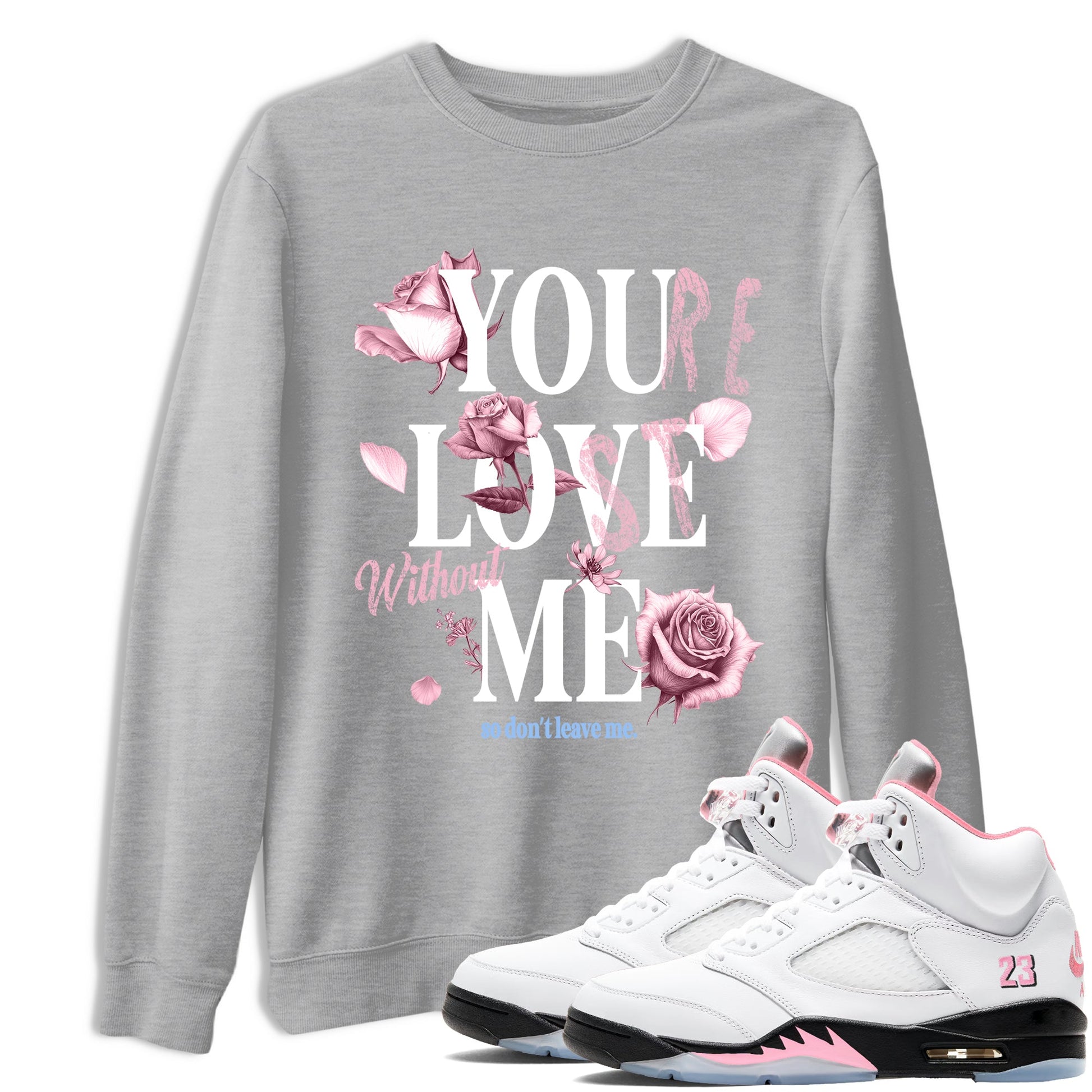 Sneaker match tees – Sneaker Tees To Match Air Jordan 5 35th Anniversary Shoes – You Love Me Tee Heather Grey 1
