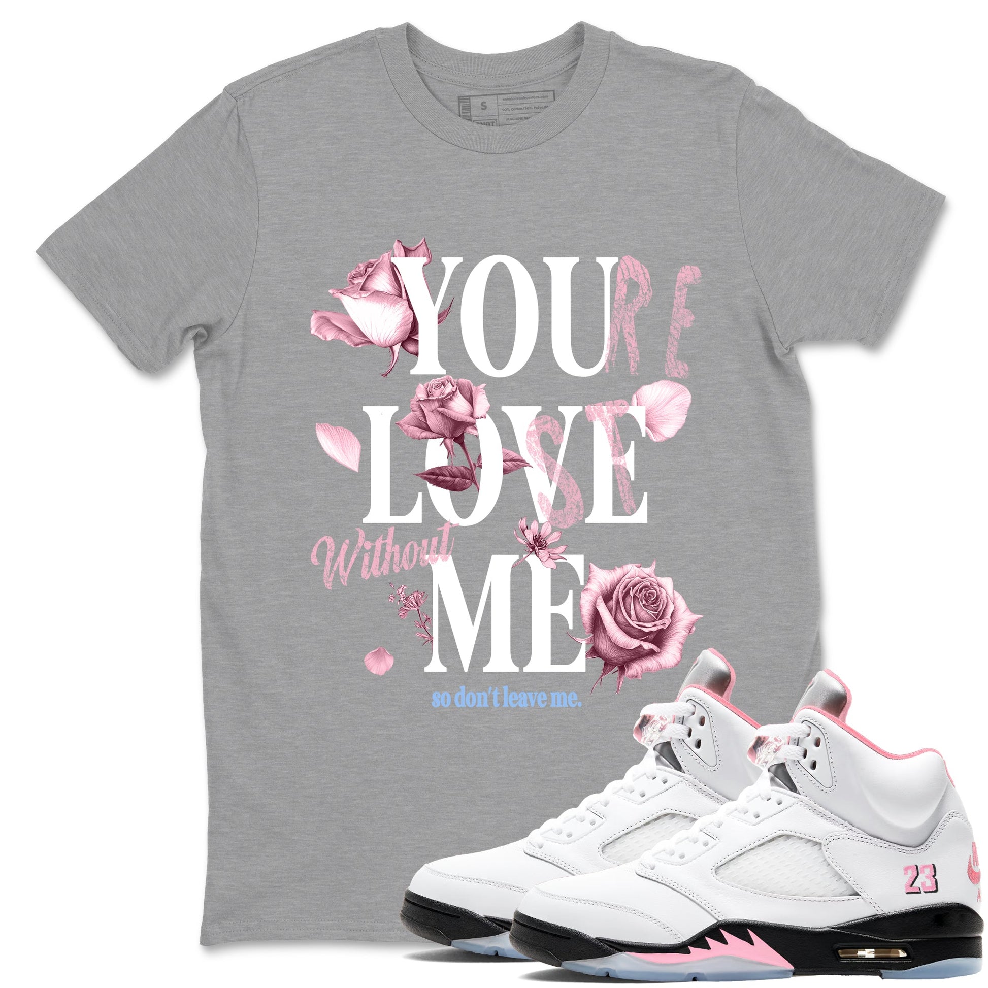 Sneaker match tees – Sneaker Tees To Match Air Jordan 5 35th Anniversary Shoes – You Love Me Tee Heather Grey 1